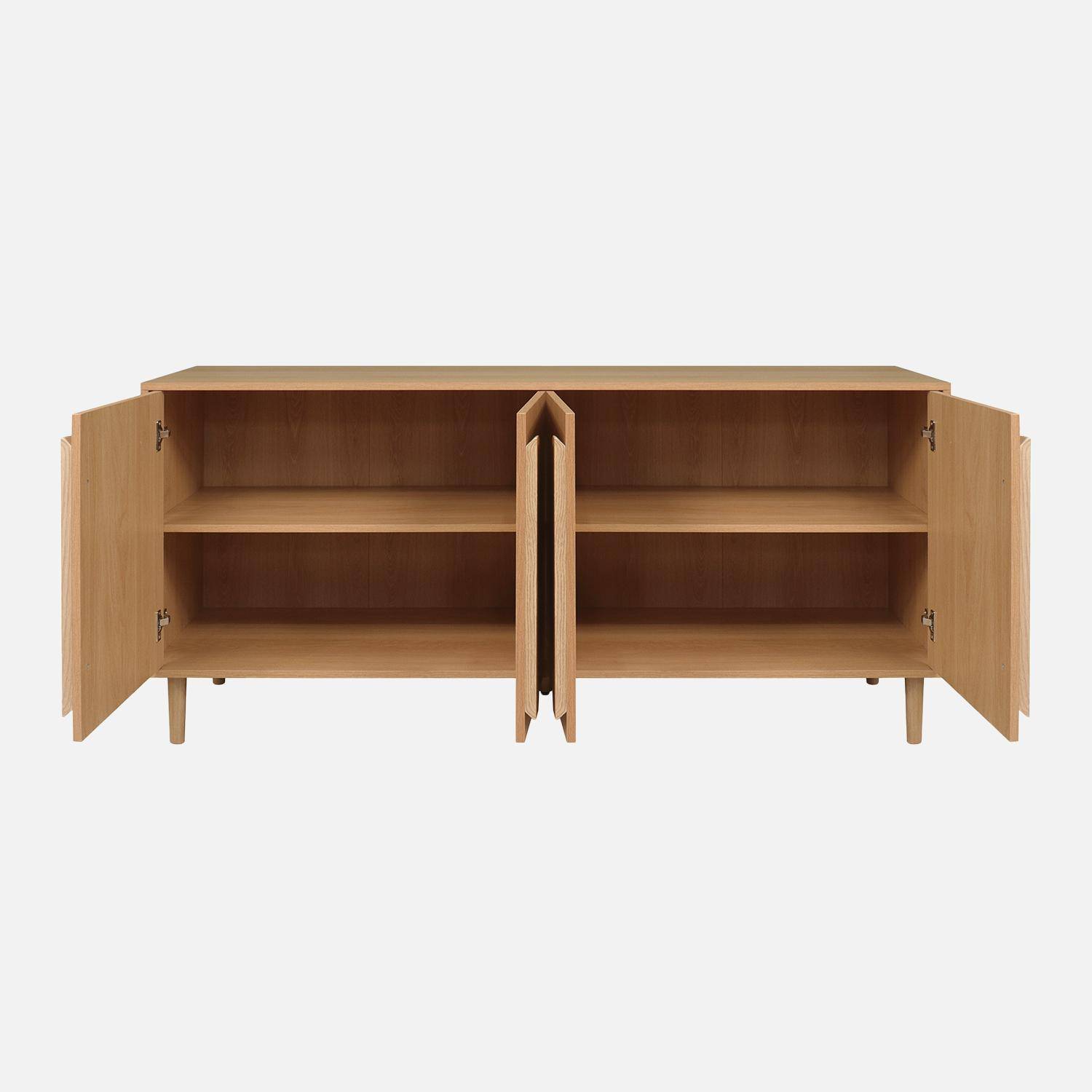 Buffet vintage effet bois de chêne 4 portes 150cm - Juliana Photo3