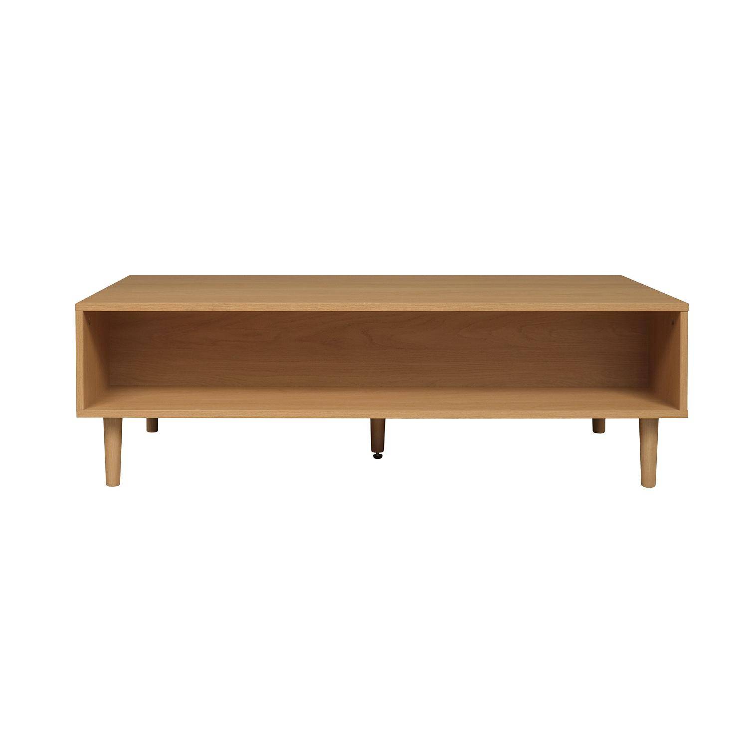 Table basse vintage effet bois de chêne 1 tiroir 2 niches 120cm - Juliana Photo4