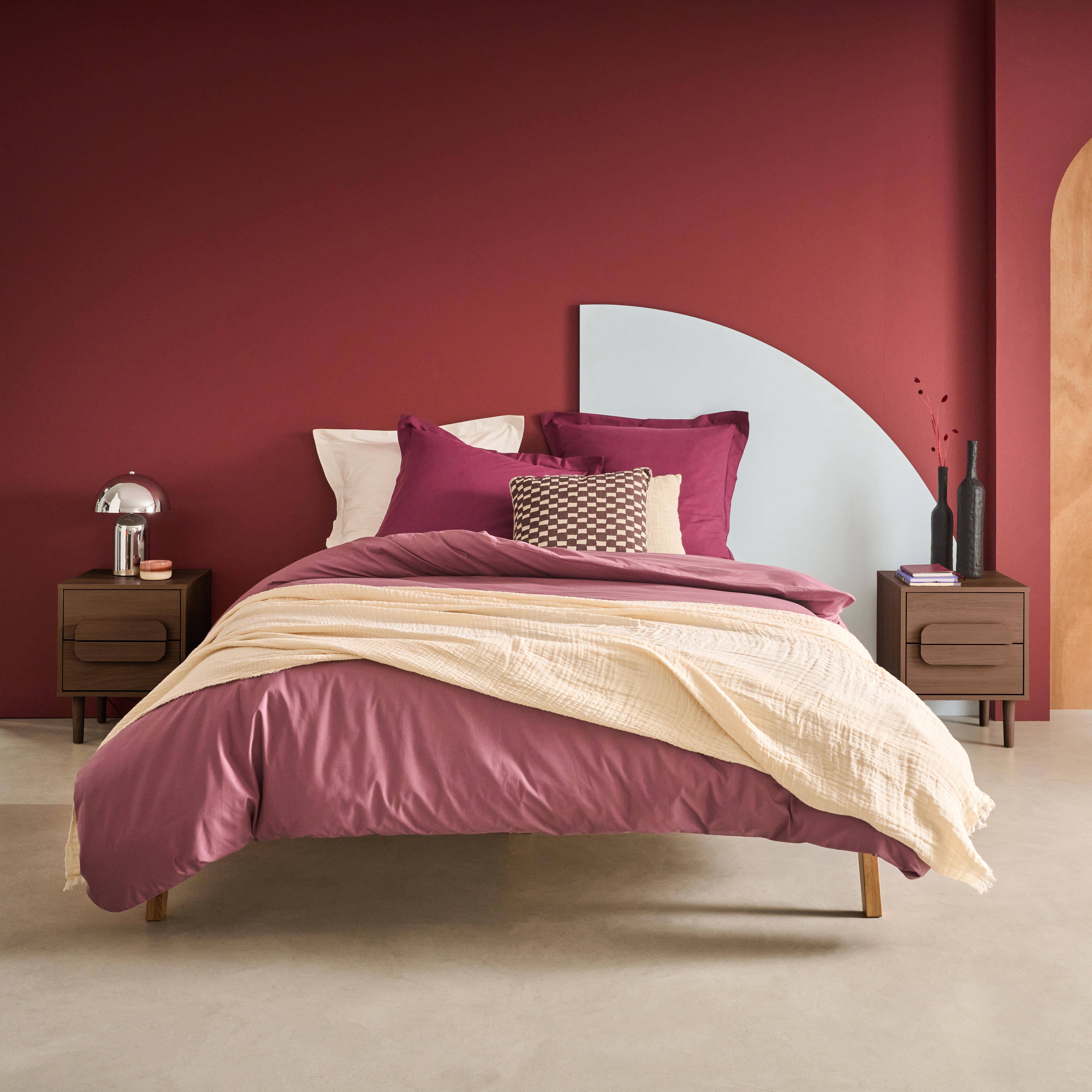 Nachtkastjes walnoothoutdecor vintage 2 lades (set van 2) L 40 x B 40 x H 50cm - Juliana Photo1