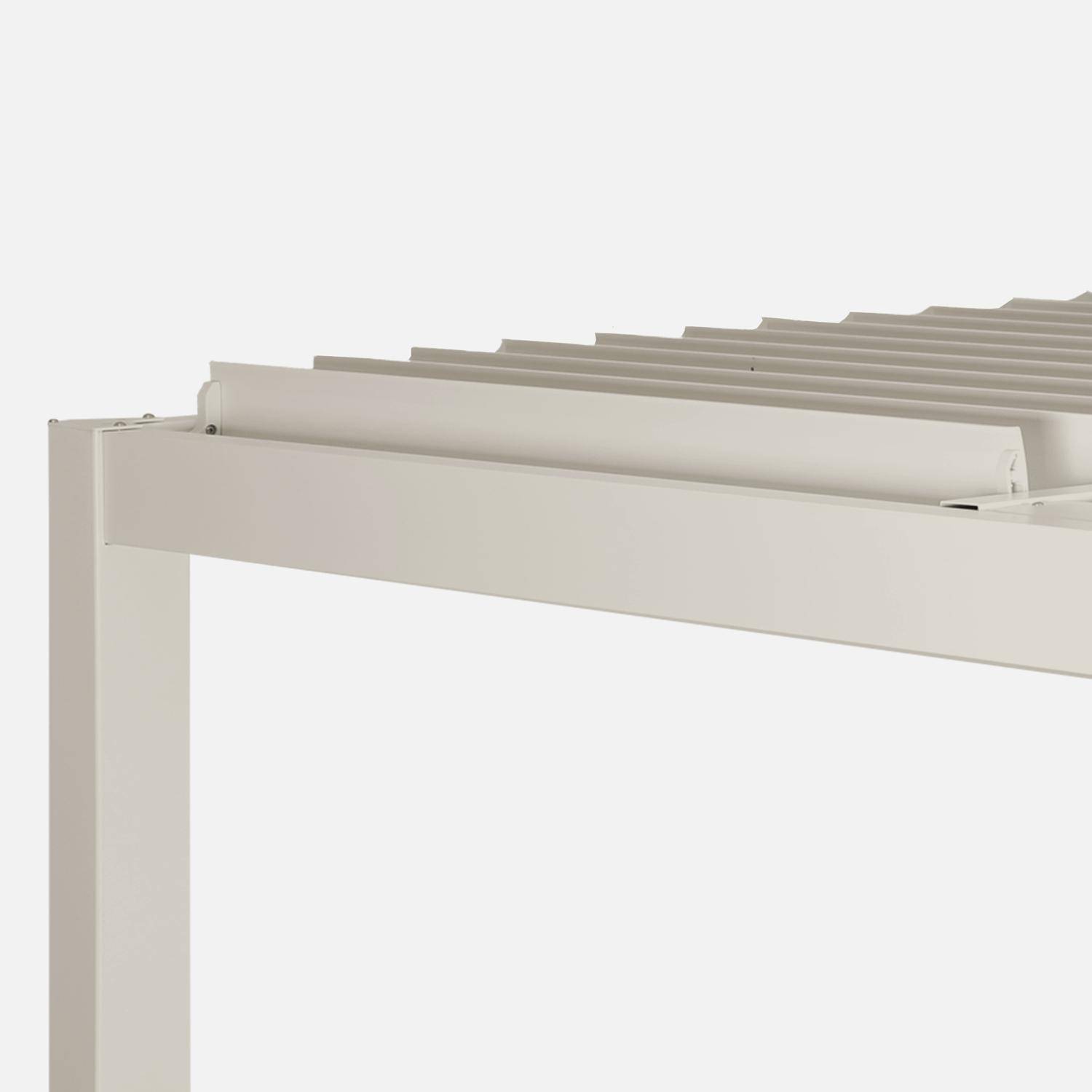 Pérgola bioclimática em alumínio e aço 3x3m com lâminas ajustáveis Bege - 292x292x231 cm Photo5