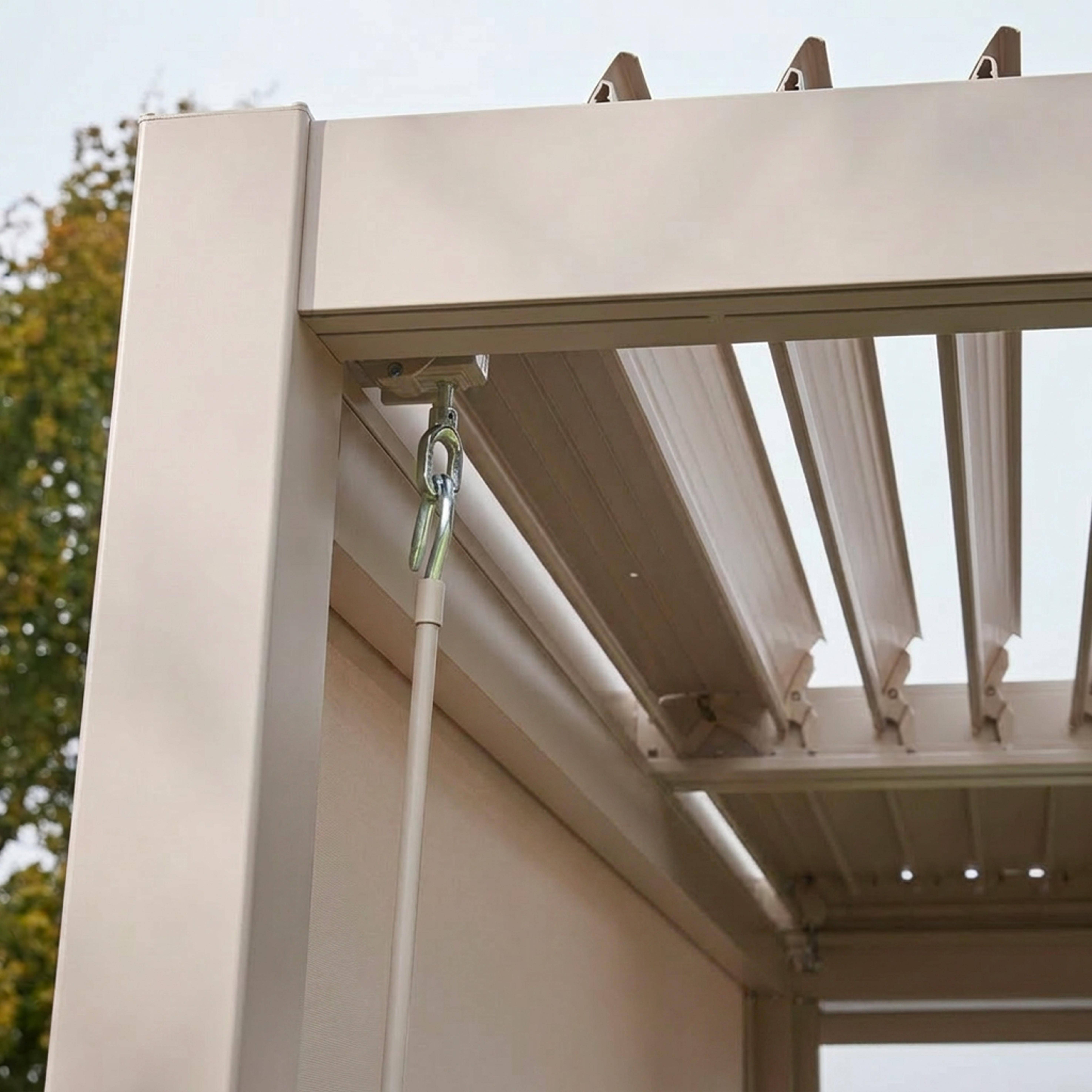 Pergola lamelowa aluminiowa z regulowanymi lamelami 4x3m Palace beżowa Photo3