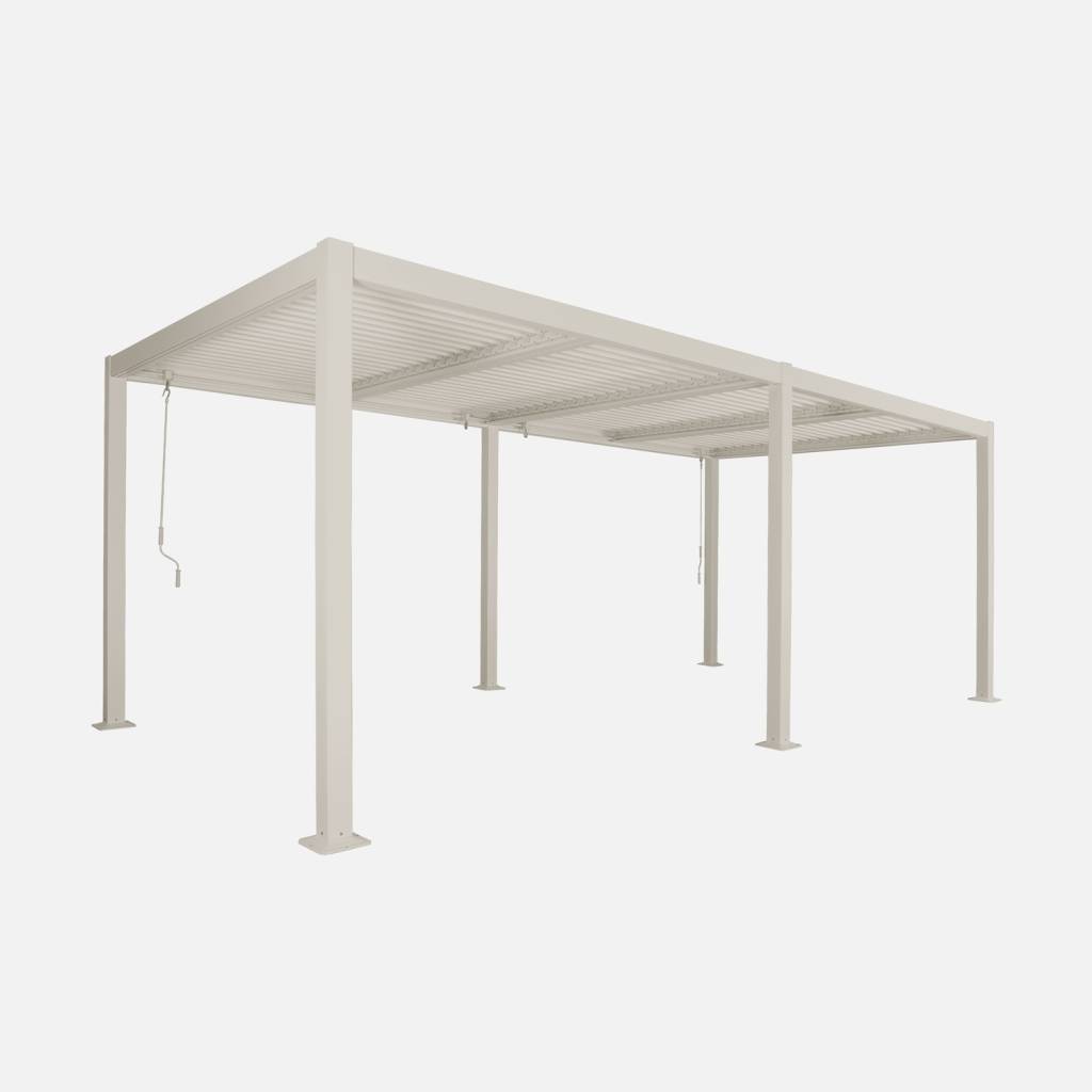 Bioclimatic pergola aluminum and steel adjustable slats 6x3m Palace, Beige
