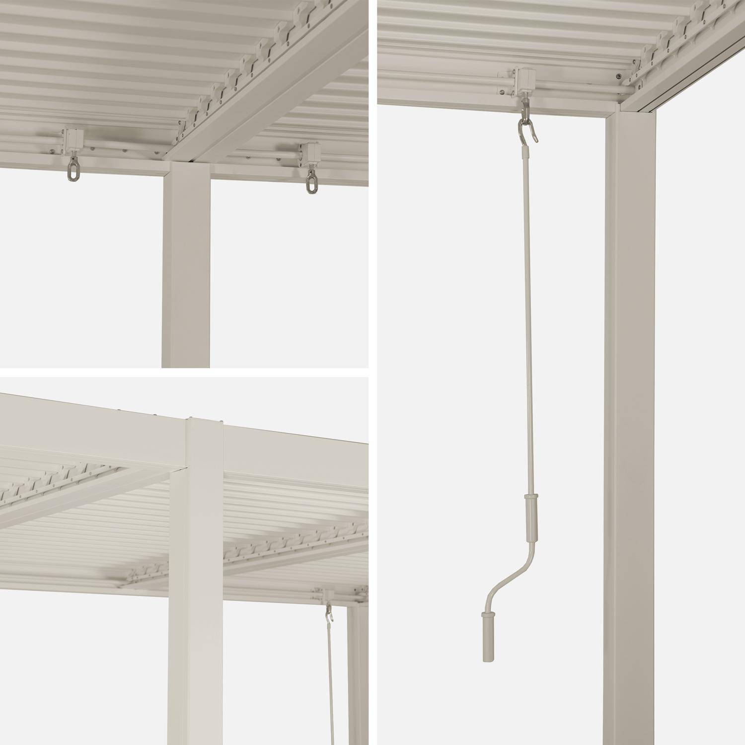 Bioklimatyczna pergola, aluminium i stali, 3x6 m, regulowane listwy, beżowa,sweeek,Photo5