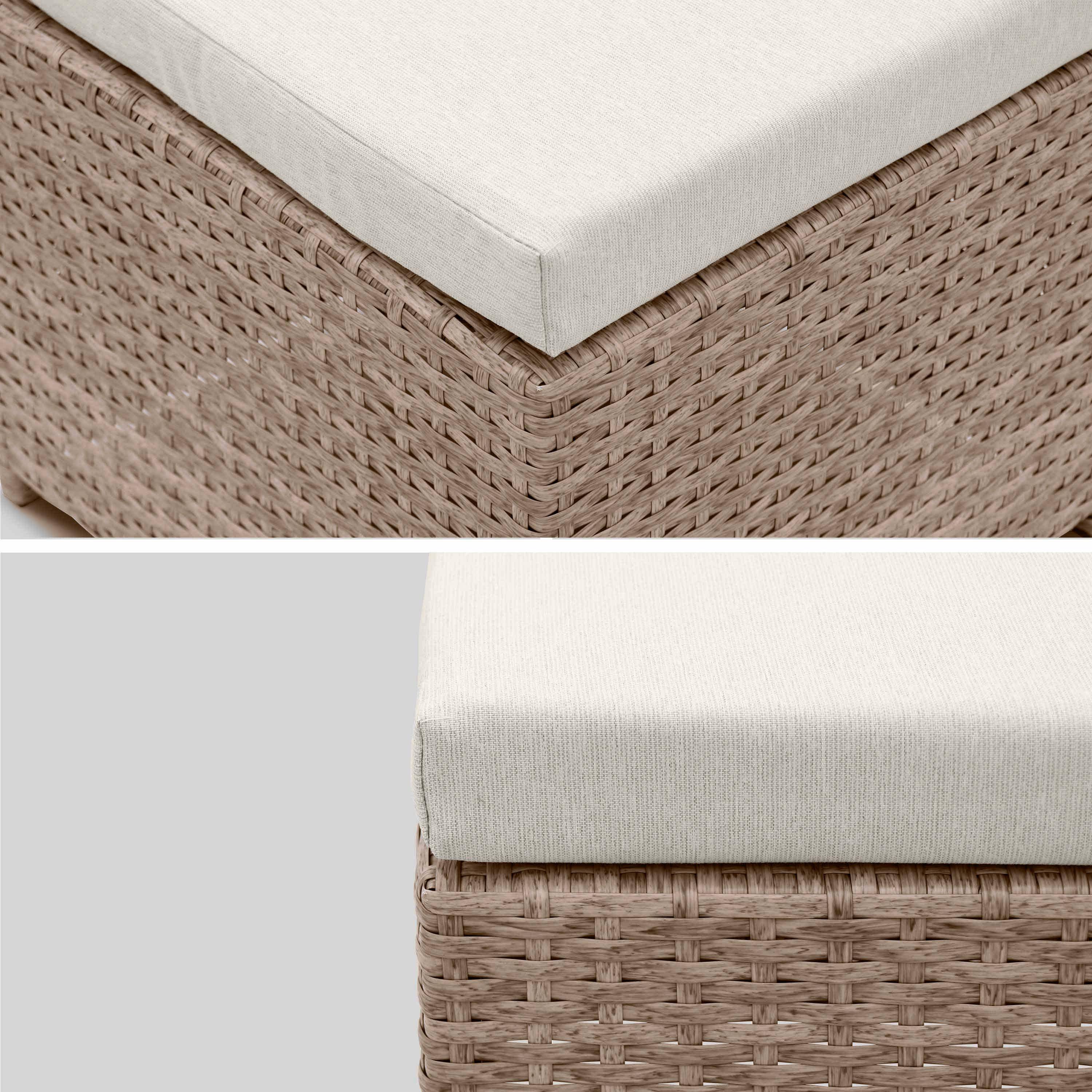 Garden furniture set 6-10-seats - Vabo - Colour beige, cushions beige, nesting table.,sweeek,Photo6
