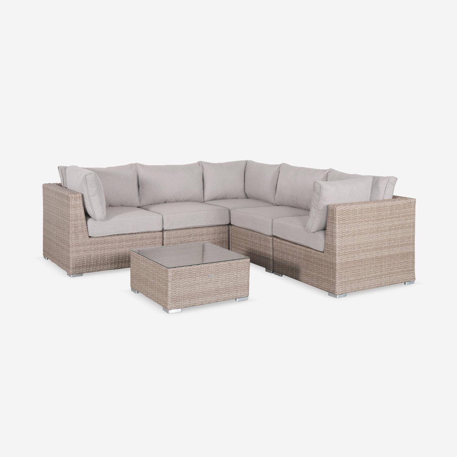 5-seater deluxe polyrattan garden corner sofa set, Vittoria, 125x80x67.5 cm,sweeek,Photo2
