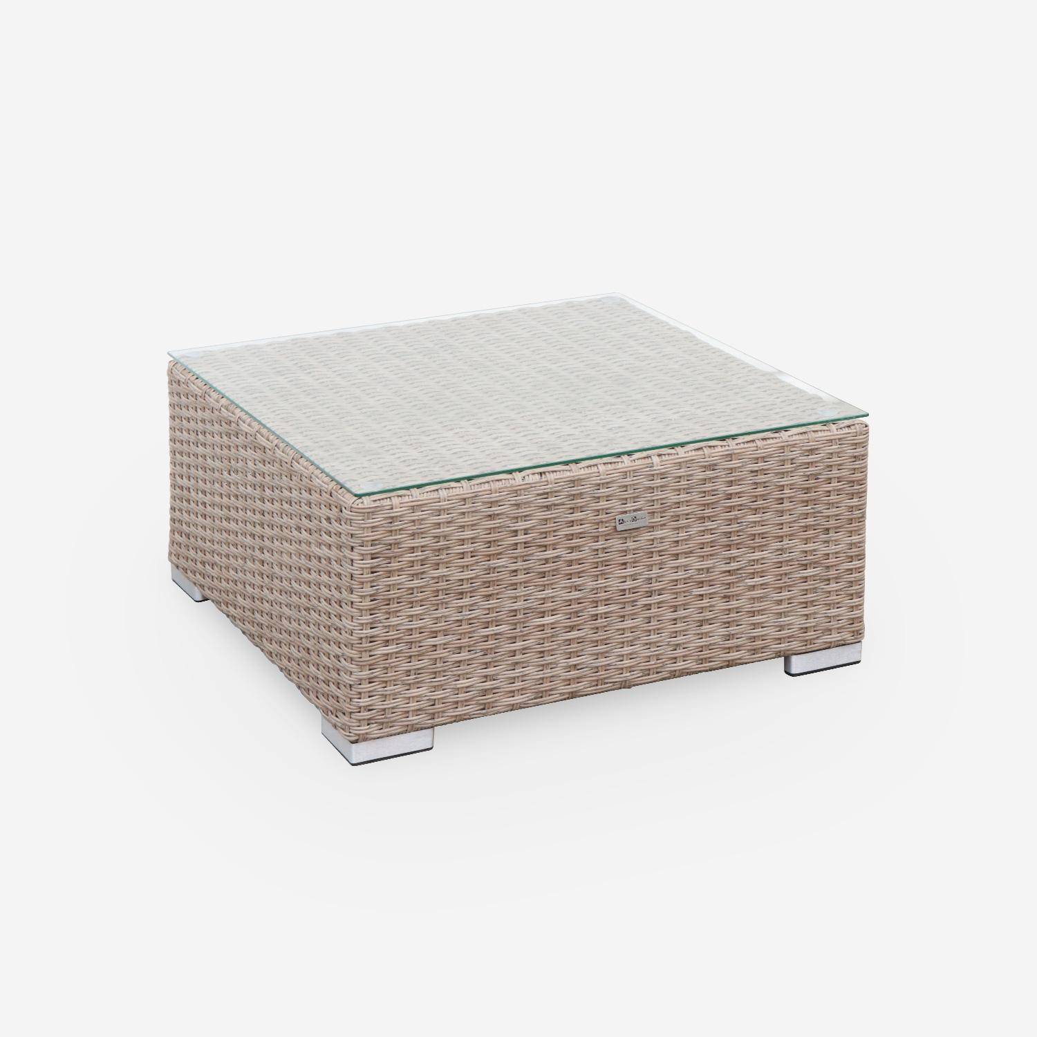 5-seater deluxe polyrattan garden sofa set, Vinci, Beige, 225x80x67.5 cm Photo5