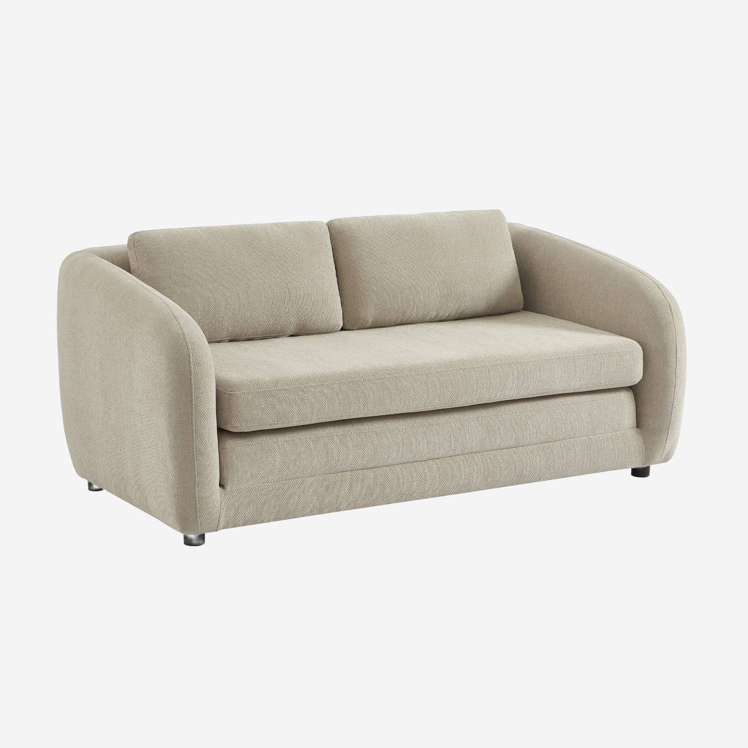 Canapé convertible 2 places tissu chenille gris clair