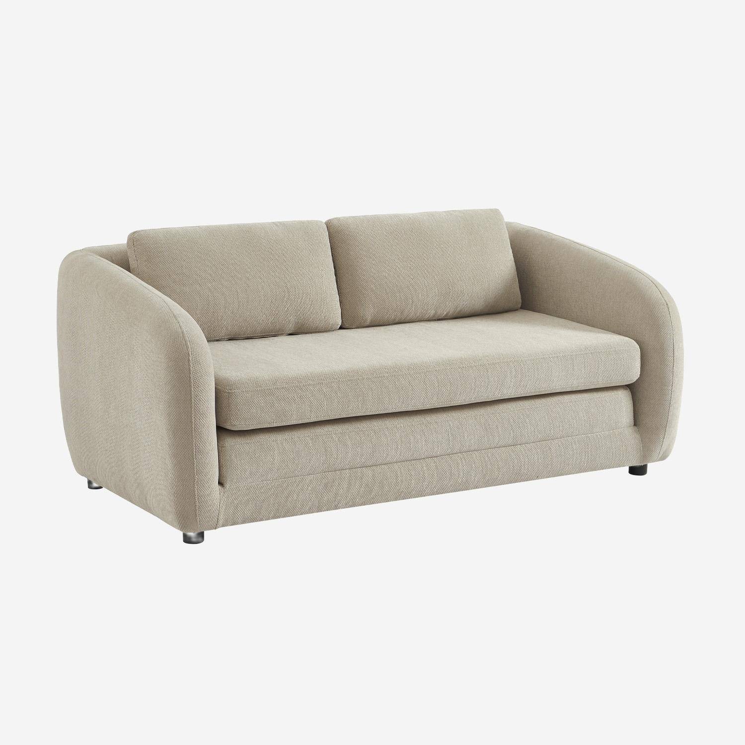 Canapé convertible 2 places tissu chenille gris clair - L 170 x P 95 x H 76cm - Twist Photo1