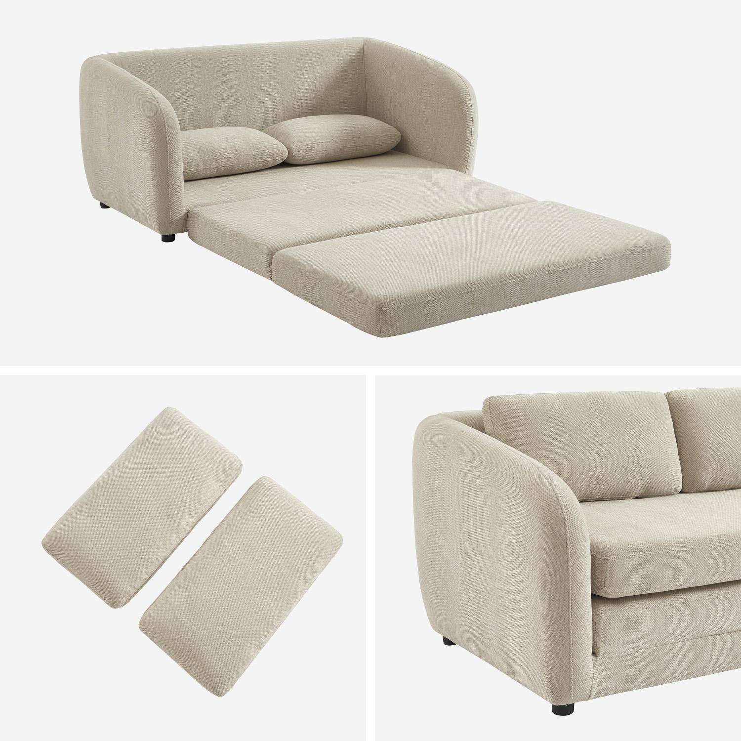 Canapé convertible 2 places tissu chenille gris clair - L 170 x P 95 x H 76cm - Twist Photo4