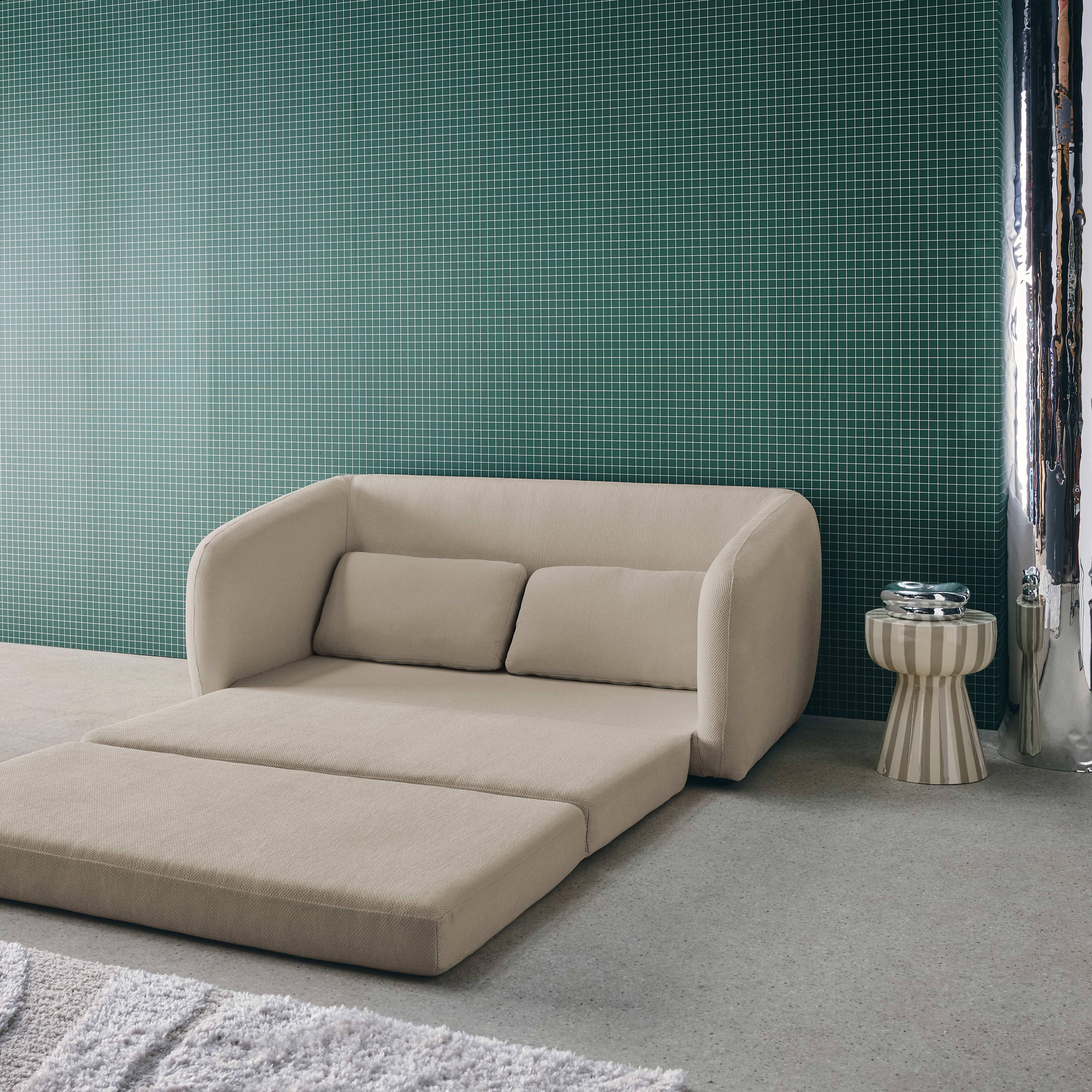 Slaapzetel 2 zitplaatsen chenille stof lichtgrijs L 170 x D 95 x H 76cm - Twist Photo5