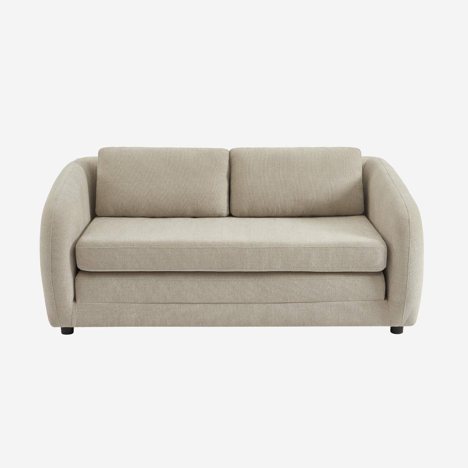 Canapé convertible 2 places tissu chenille gris clair - L 170 x P 95 x H 76cm - Twist,sweeek,Photo2