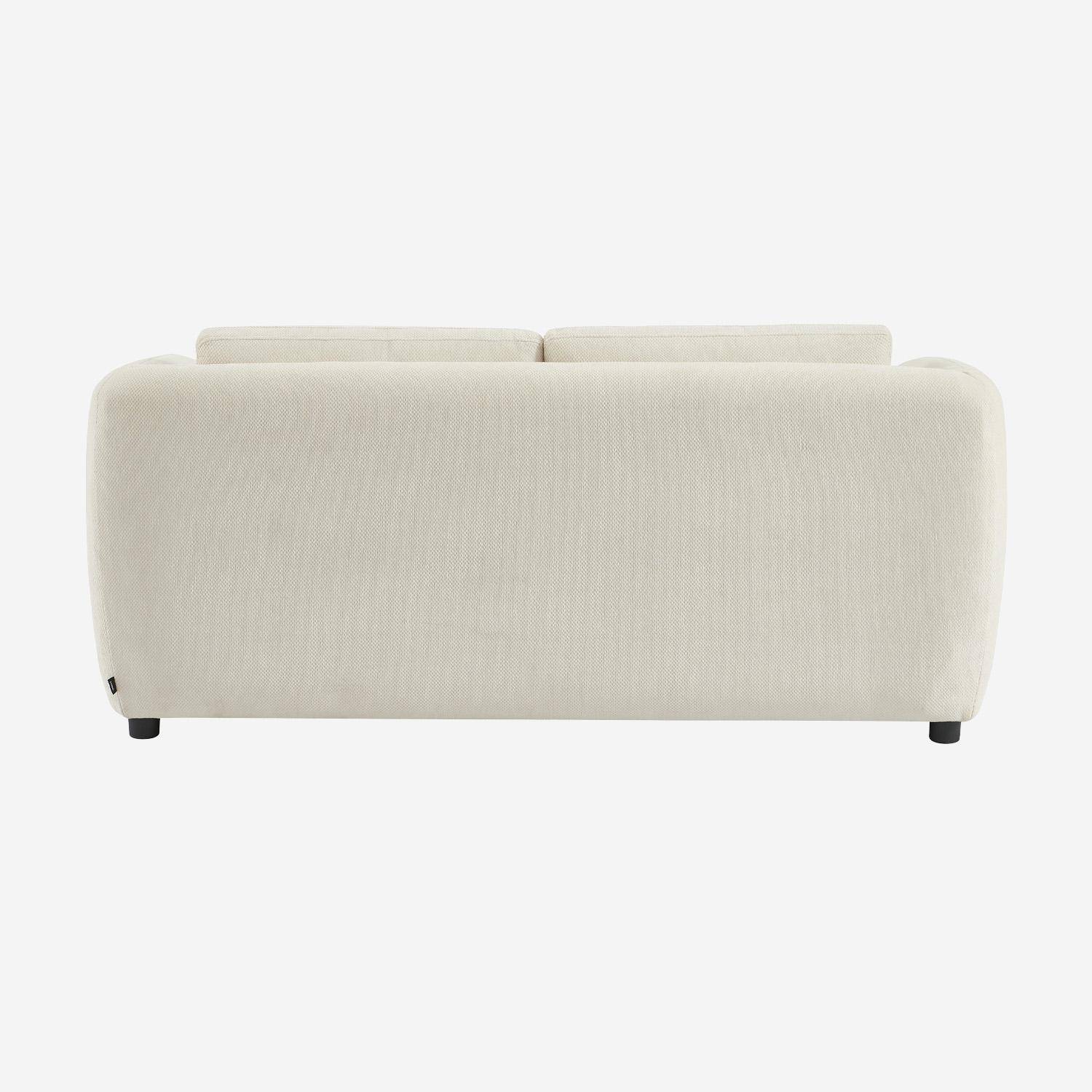 Canapé convertible 2 places tissu chenille blanc - L 170 x P 95 x H 76cm - Twist,sweeek,Photo3