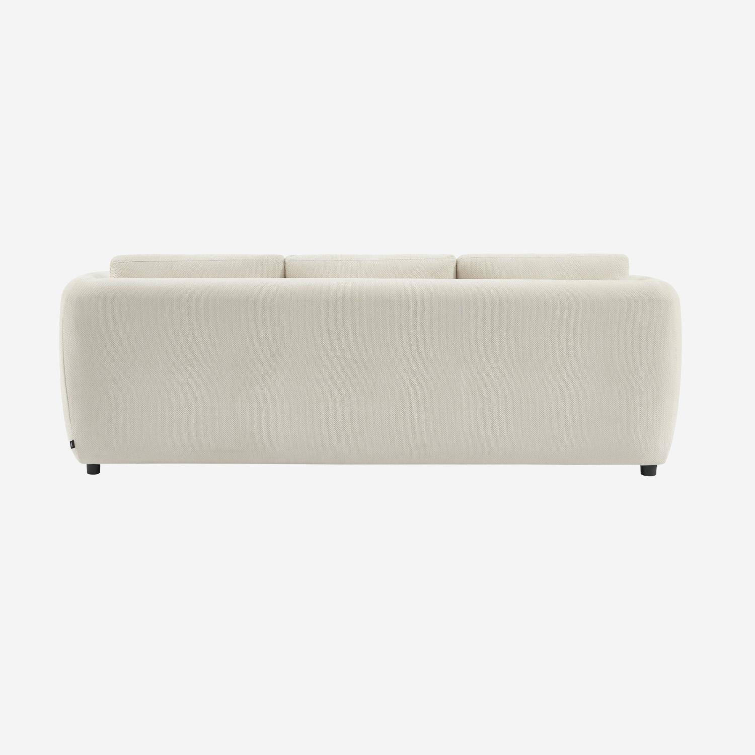 Sofá-cama conversível tecido chenille, 3 lugares, Twist, Branco, 220x95x76 cm Photo3