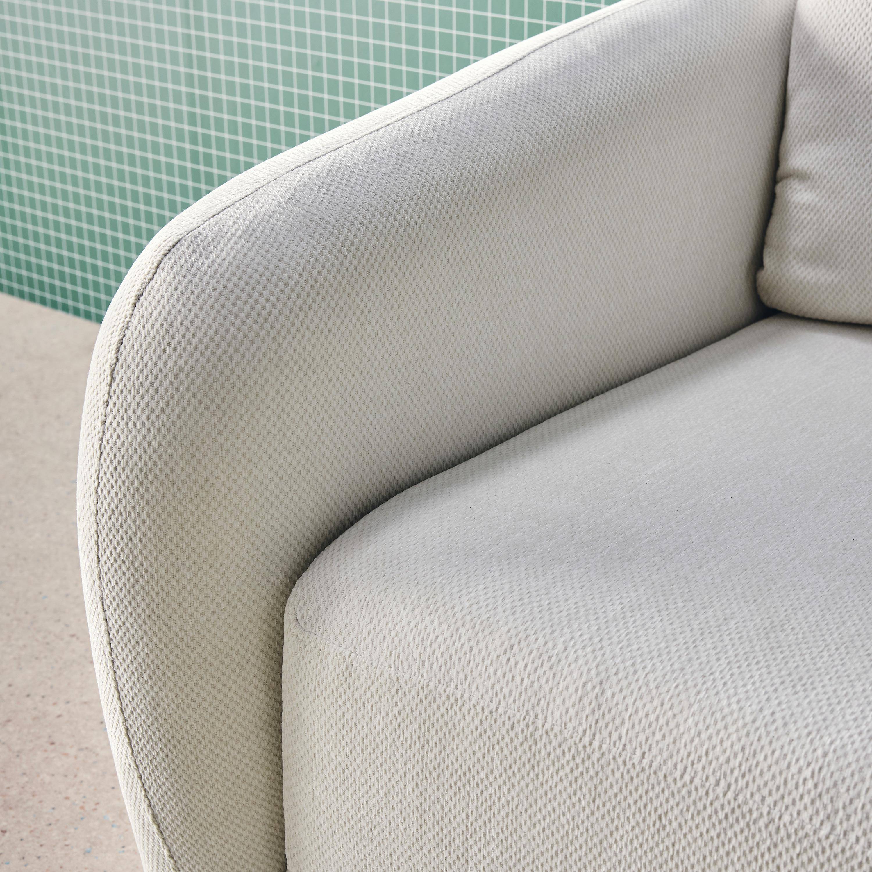 Divano letto in tessuto ciniglia, 3 posti, Twist, Bianco, 220x95x76 cm Photo7