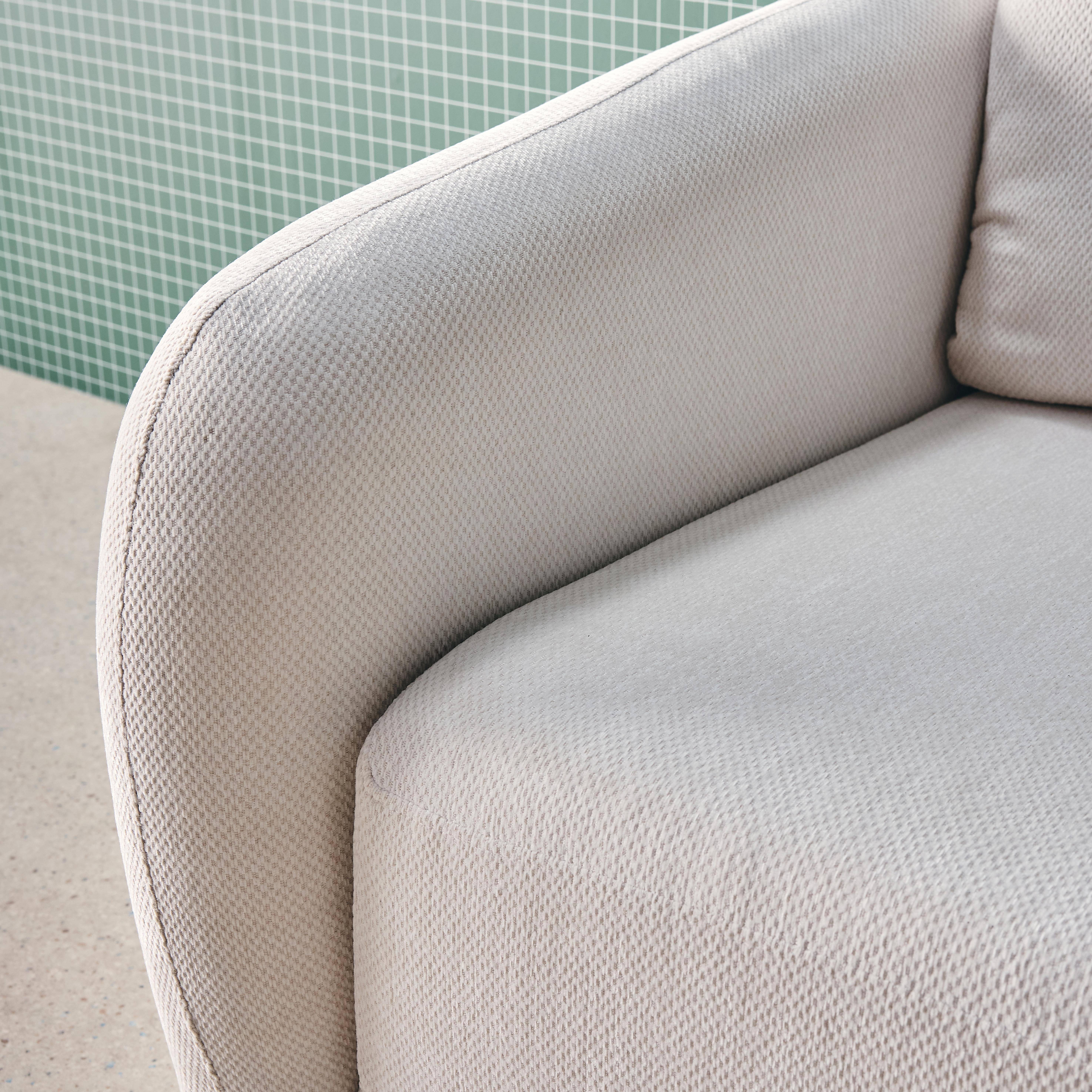 Canapé convertible 3 places tissu chenille blanc - L 220 x P 95 x H 76cm - Twist,sweeek,Photo7