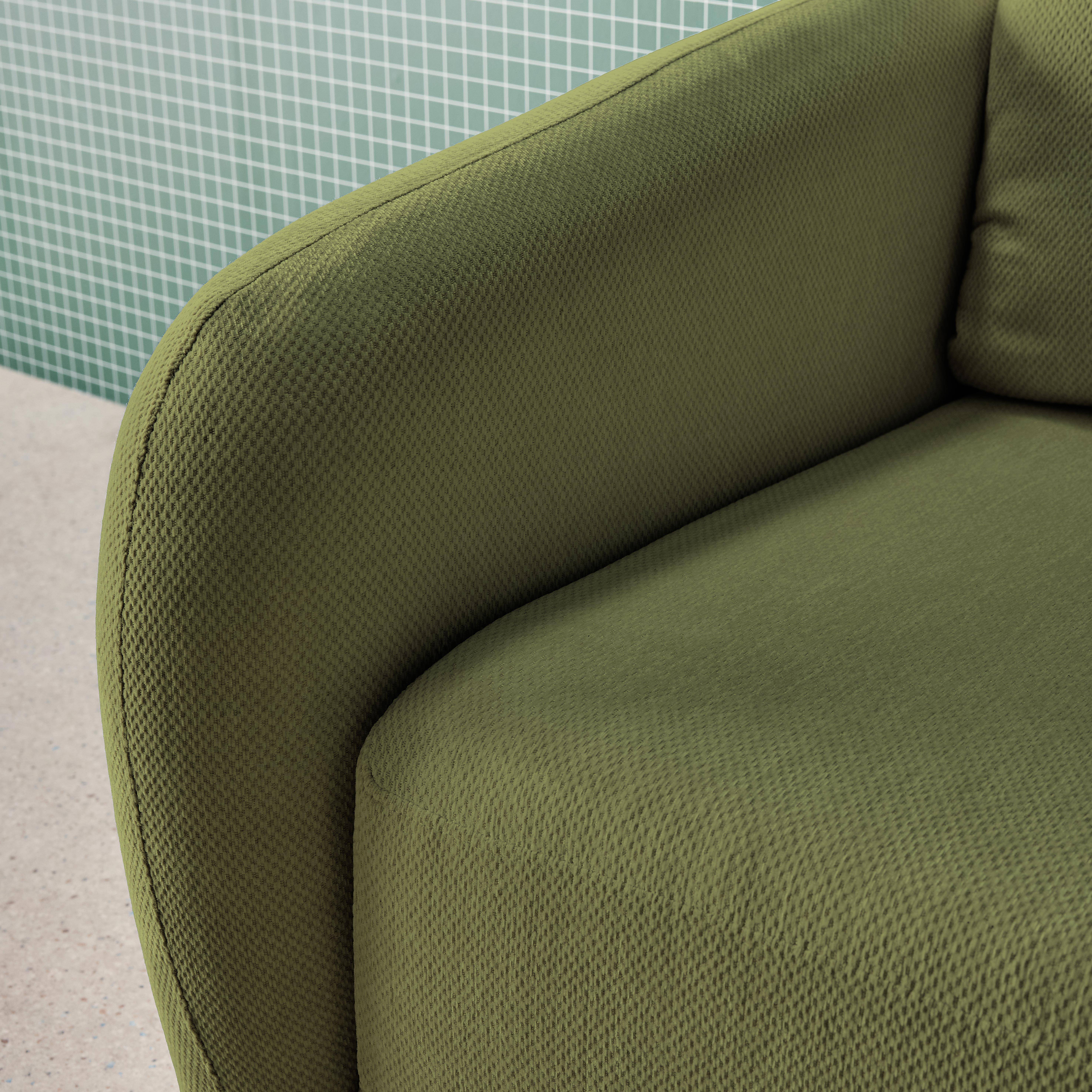 Slaapzetel 3 zitplaatsen chenille stof kaki L 220 x D 95 x H 76cm - Twist Photo7