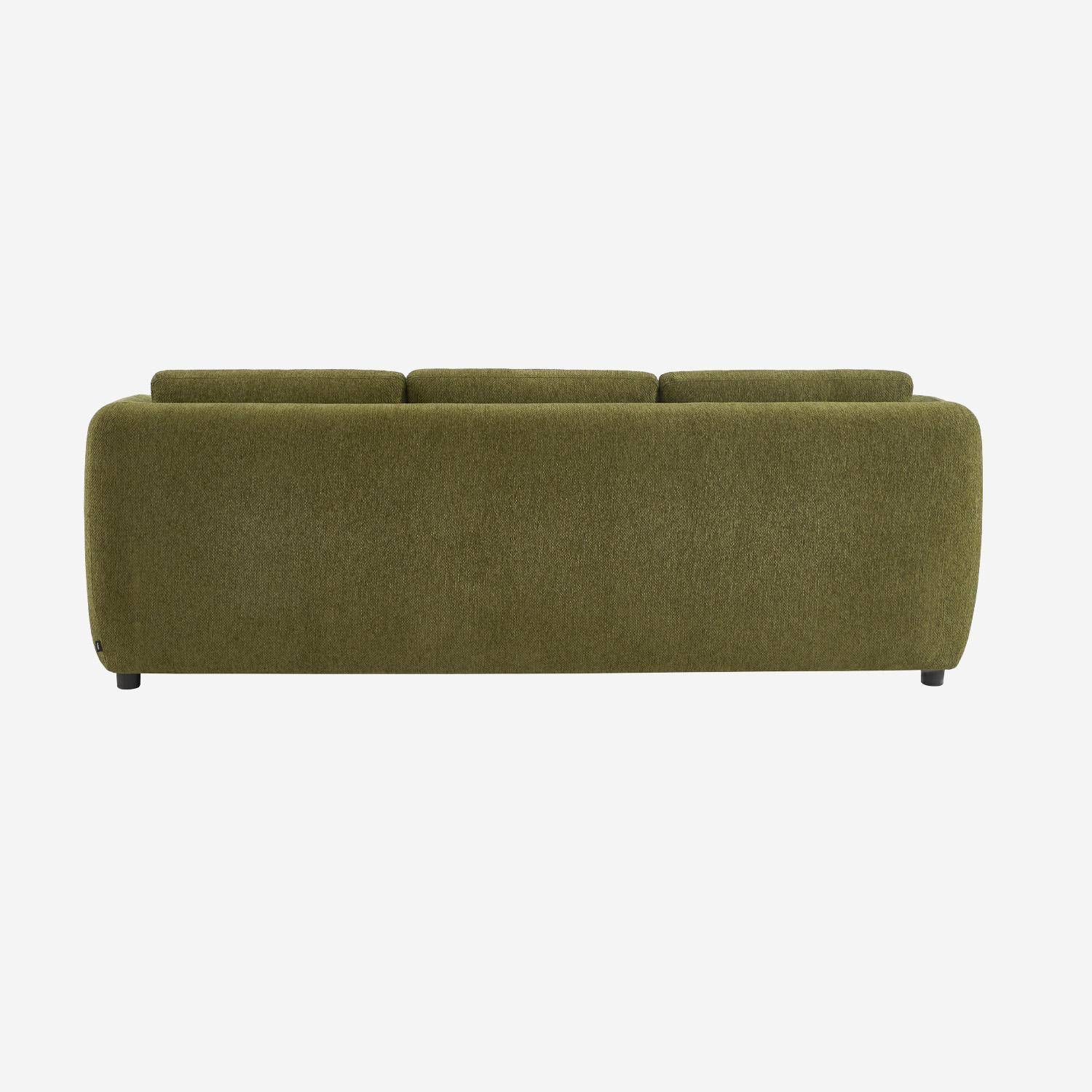 Sofá-cama conversível tecido chenille, 3 lugares, Twist, Verde caqui, 220x95x76 cm Photo3