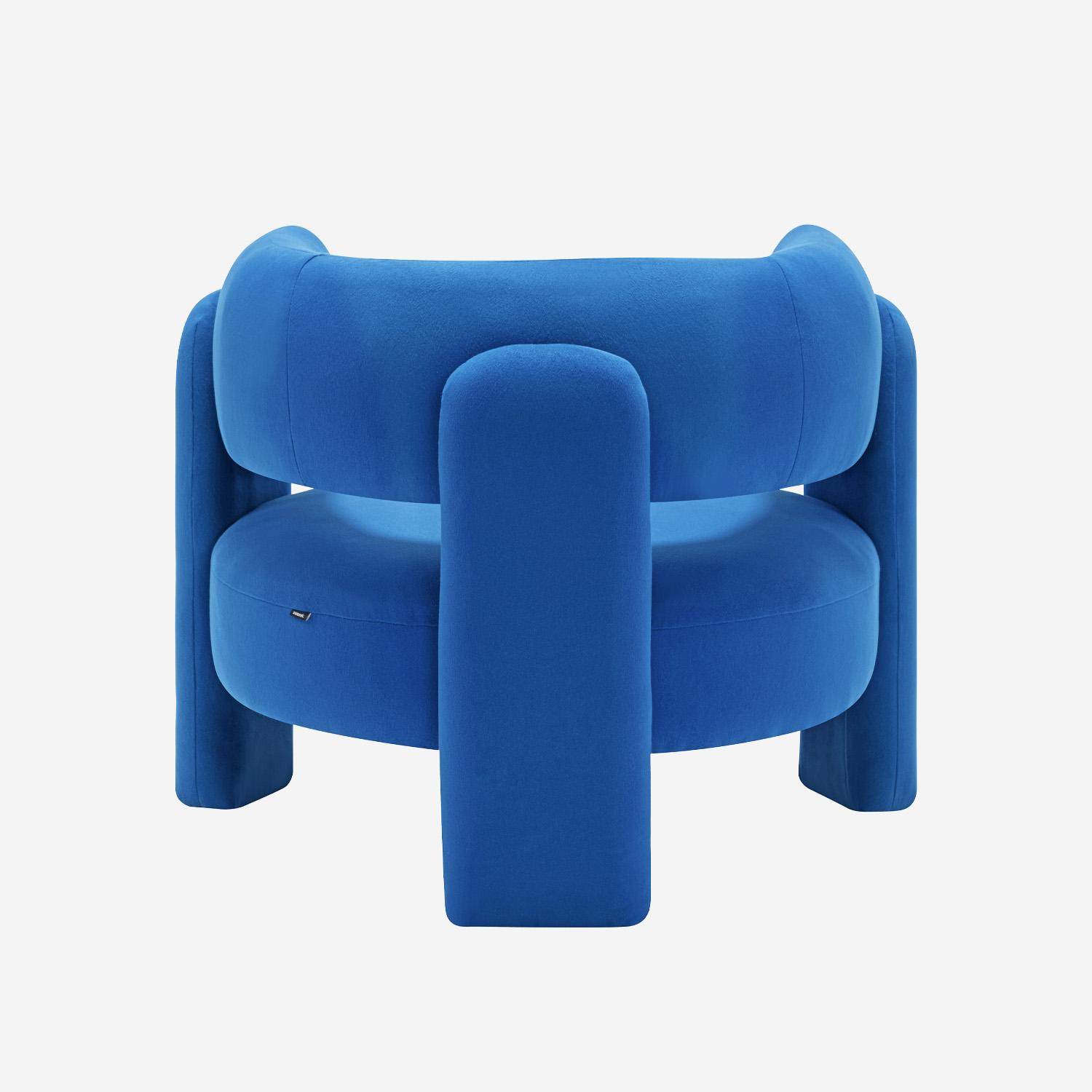 Sillón trípode en tela tipo fieltro, Mellow, Azul, 92x86x71.5 cm Photo3