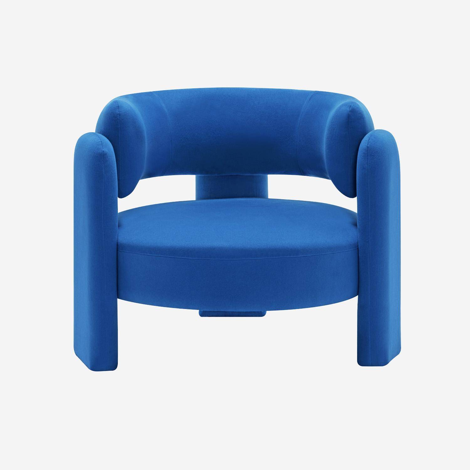 Sillón trípode en tela tipo fieltro, Mellow, Azul, 92x86x71.5 cm Photo2