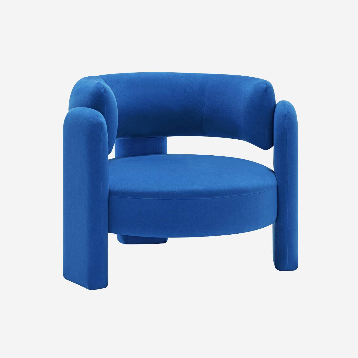 Sillón trípode en tela tipo fieltro, Mellow, Azul, 92x86x71.5 cm Photo1