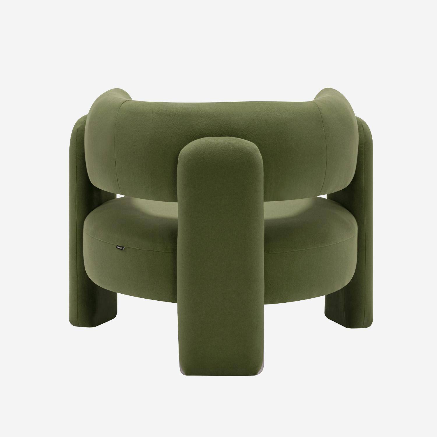 Poltrona tripode in velluto, Mellow, Verde, 92x86x71.5 cm Photo3