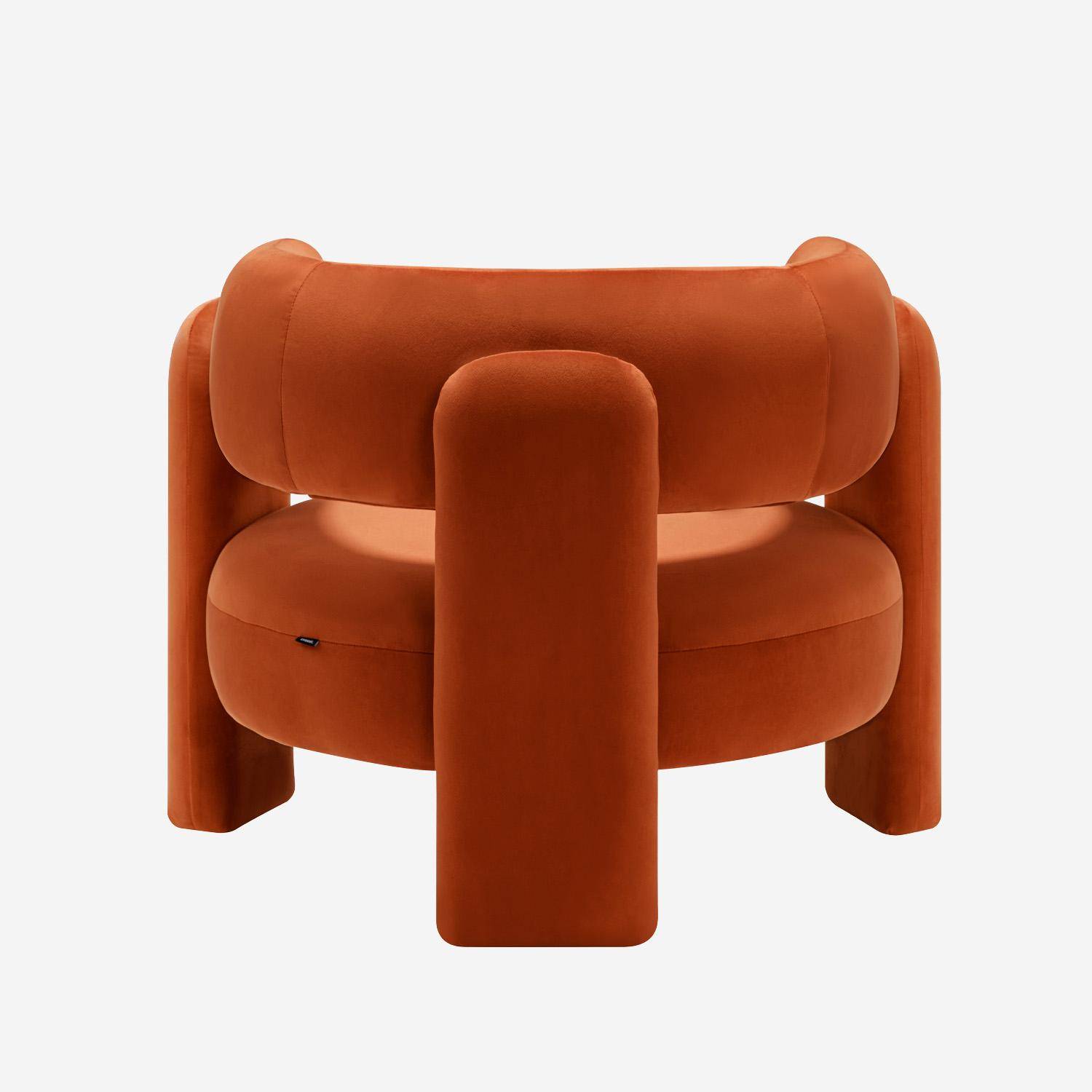 Poltrona tripode in velluto, Mellow, Arancione, 92x86x71.5 cm,sweeek,Photo3