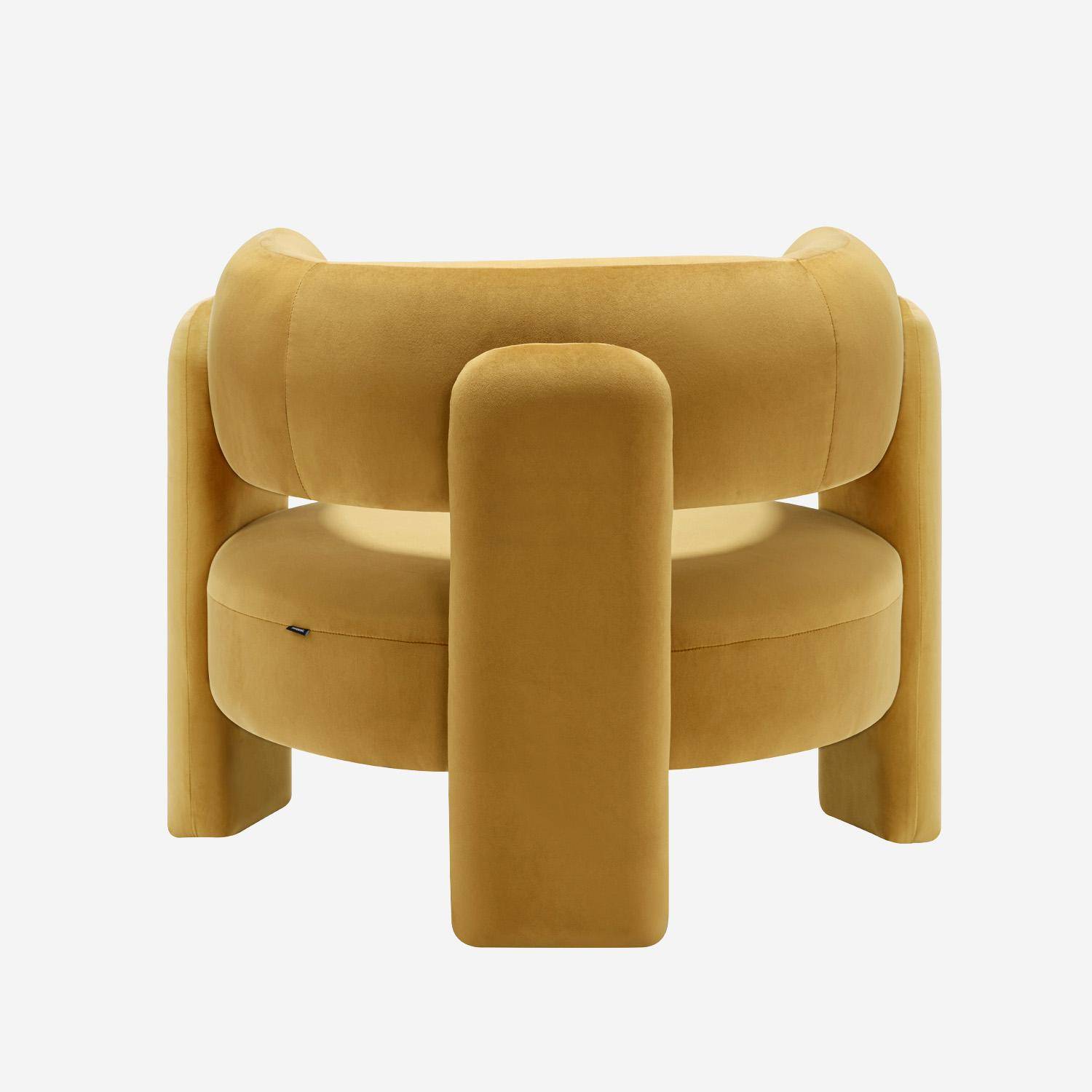 Poltrona tripode in velluto, Mellow, Mostarda, 92x86x71.5 cm Photo3
