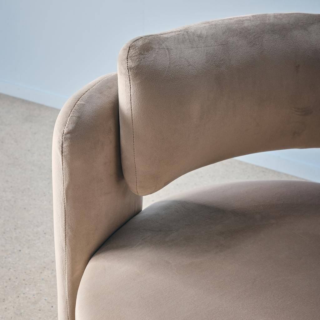Driepoot fauteuil in fluweel beige L 92 x B 86 x H 71,5cm - Mellow Photo4