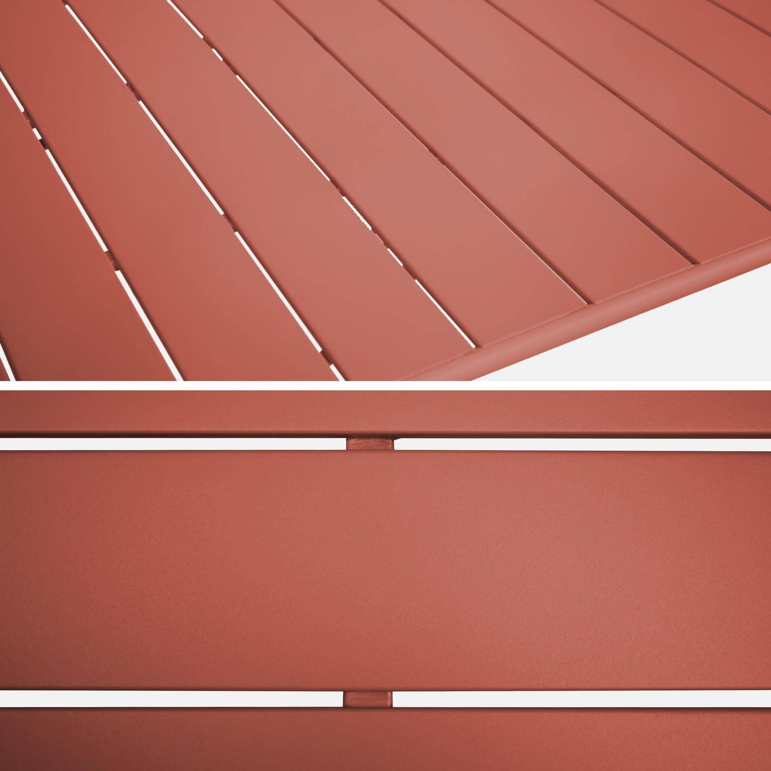 Table de jardin pliante métal + 6 assises terracotta, Amelia 141,2 x 80 x 72,5cm,sweeek,Photo4