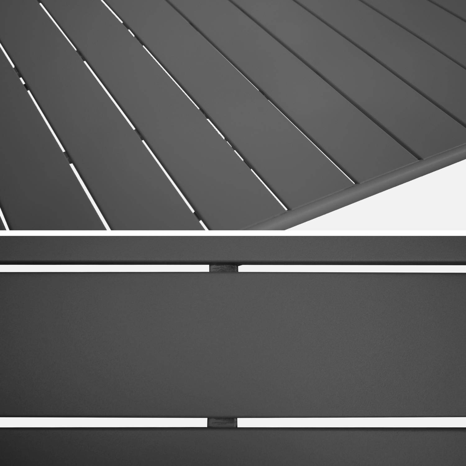 Table de jardin pliante métal + 6 assises anthracite, Amelia 141,2 x 80 x 72,5cm,sweeek,Photo4
