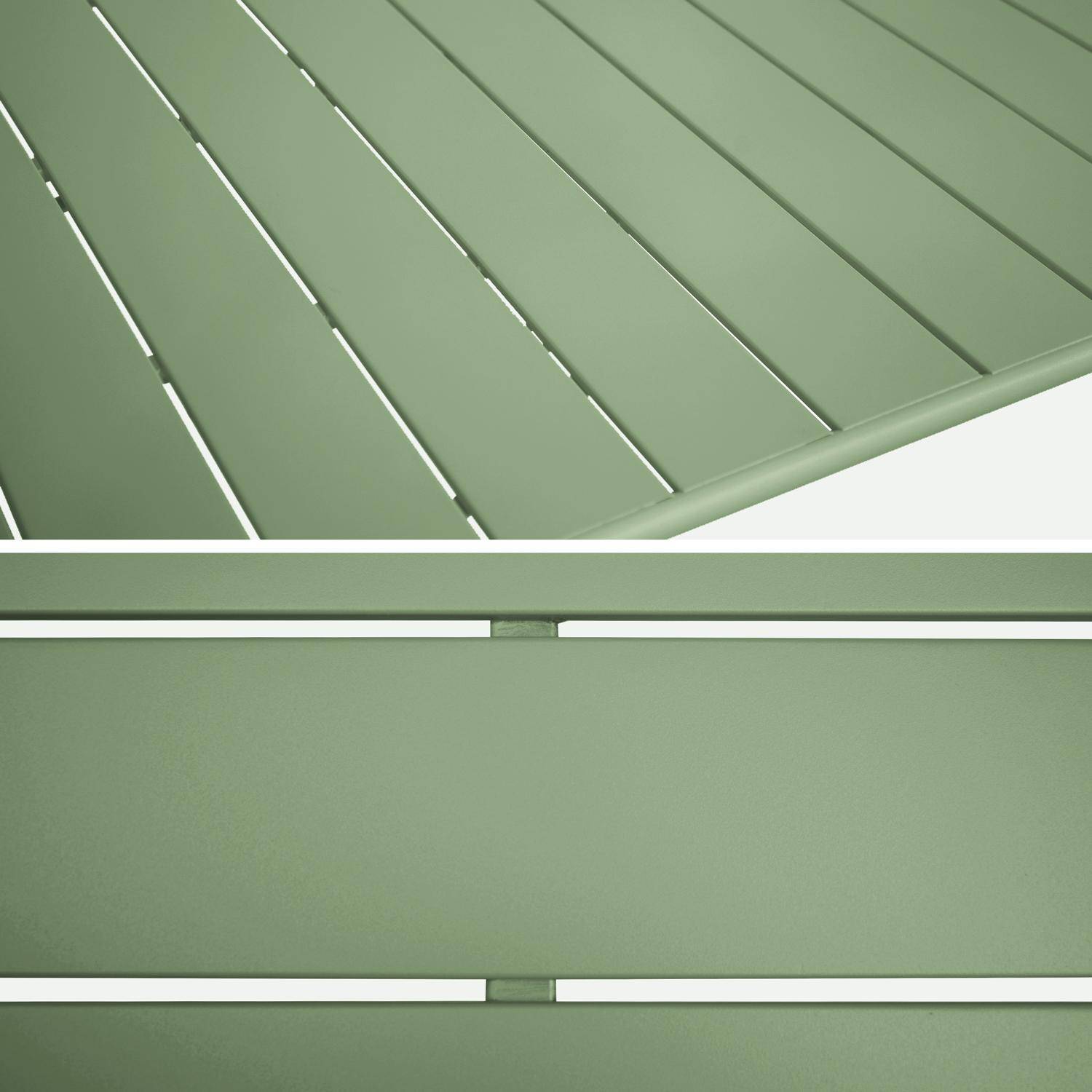 Table de jardin pliante métal + 6 assises vert, Amelia 141,2 x 80 x 72,5cm,sweeek,Photo9