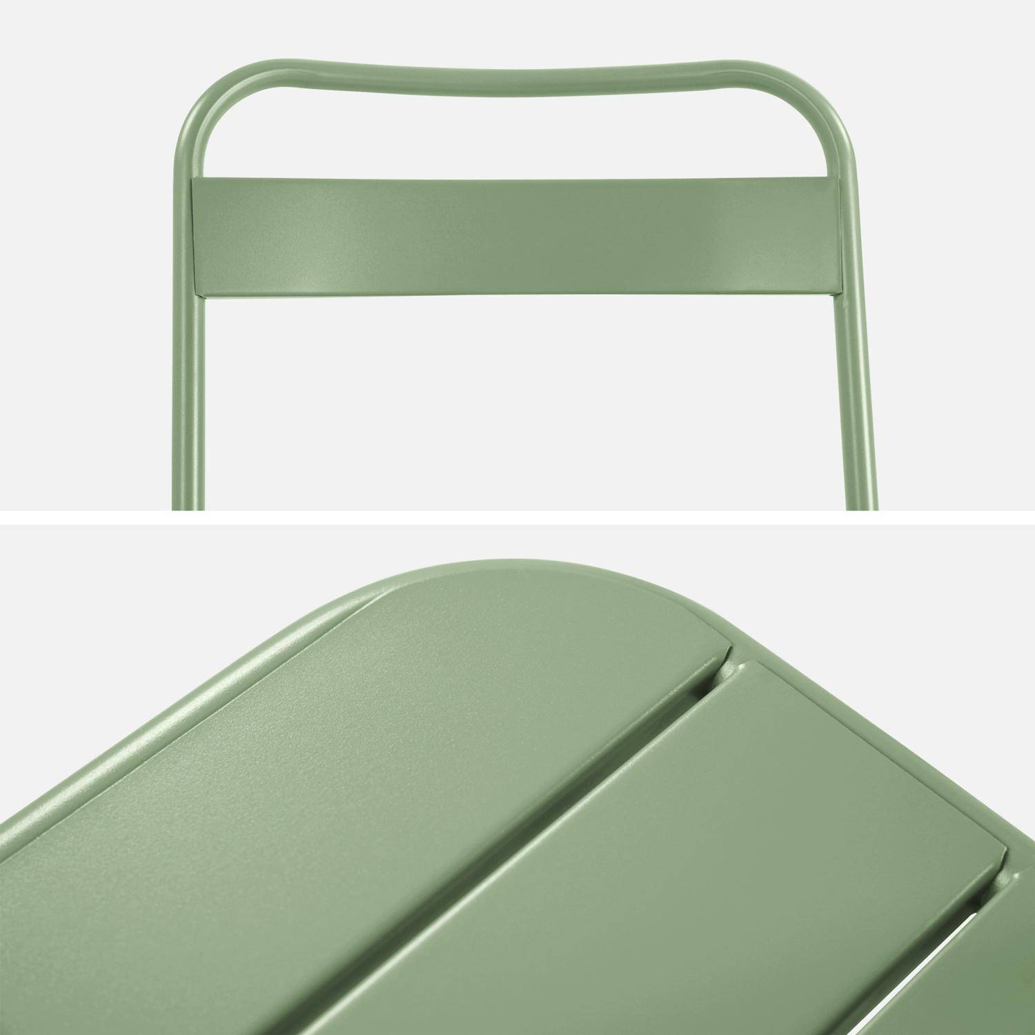 Table de jardin pliante métal + 6 assises vert, Amelia 141,2 x 80 x 72,5cm Photo7