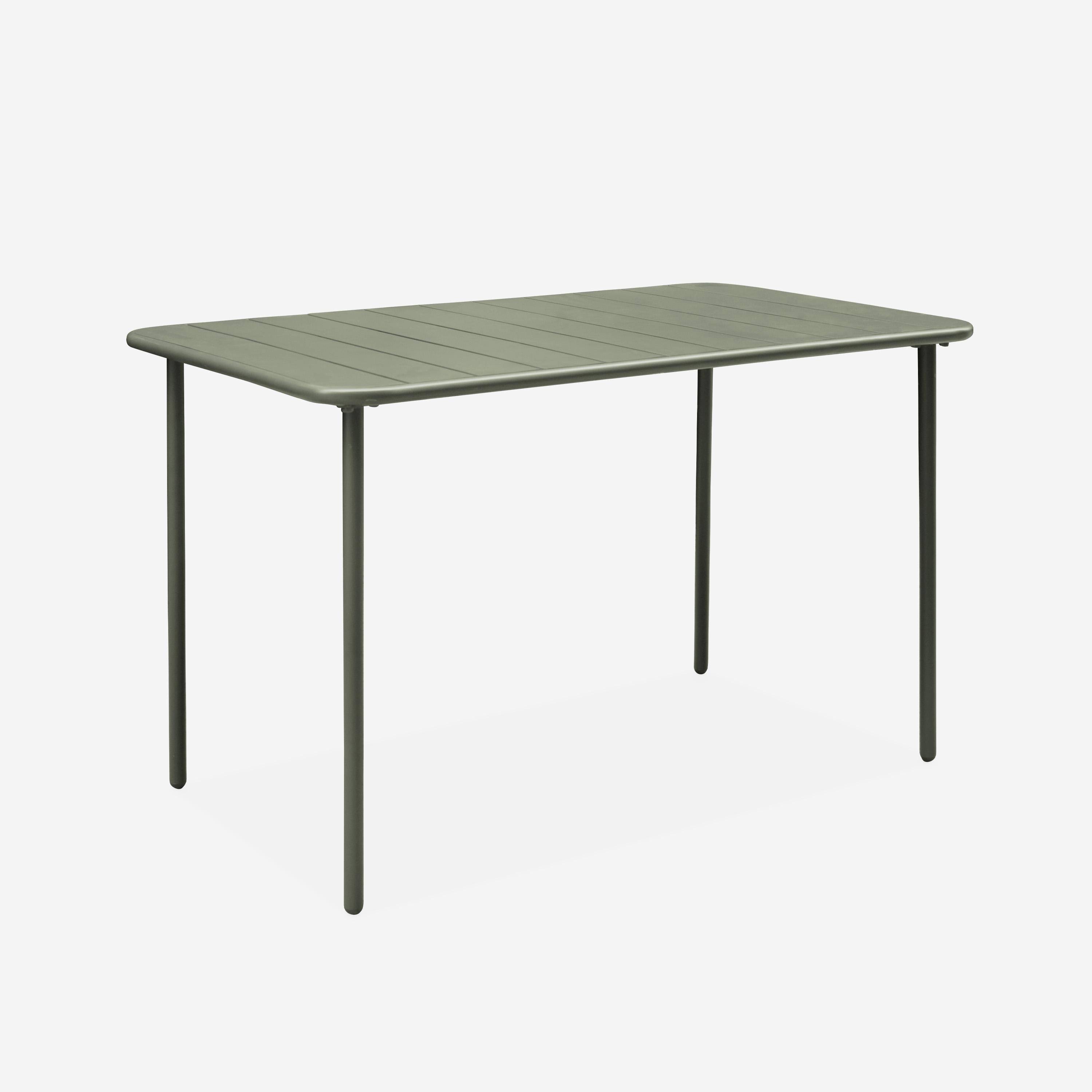 Metalen tuintafel + 4 opklapbare stoelen kaki 120 x 70 x 72,5cm - Amélia,sweeek,Photo4