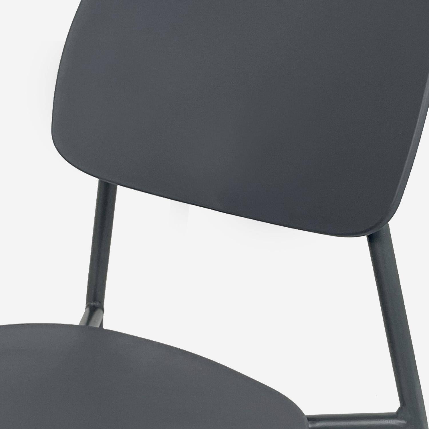 Table de jardin bistrot ronde acier + 2 assises Ø60cm anthracite - Orea + Liva,sweeek,Photo4