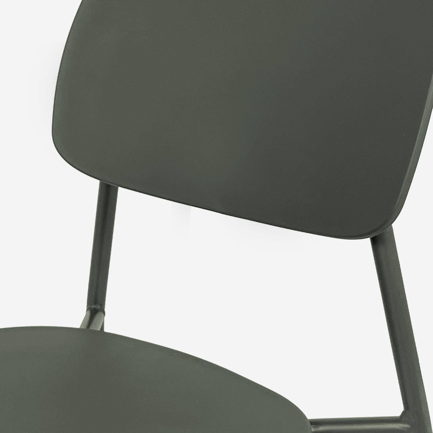 Table de jardin bistrot ronde acier + 2 assises Ø60cm kaki - Orea + Liva,sweeek,Photo4