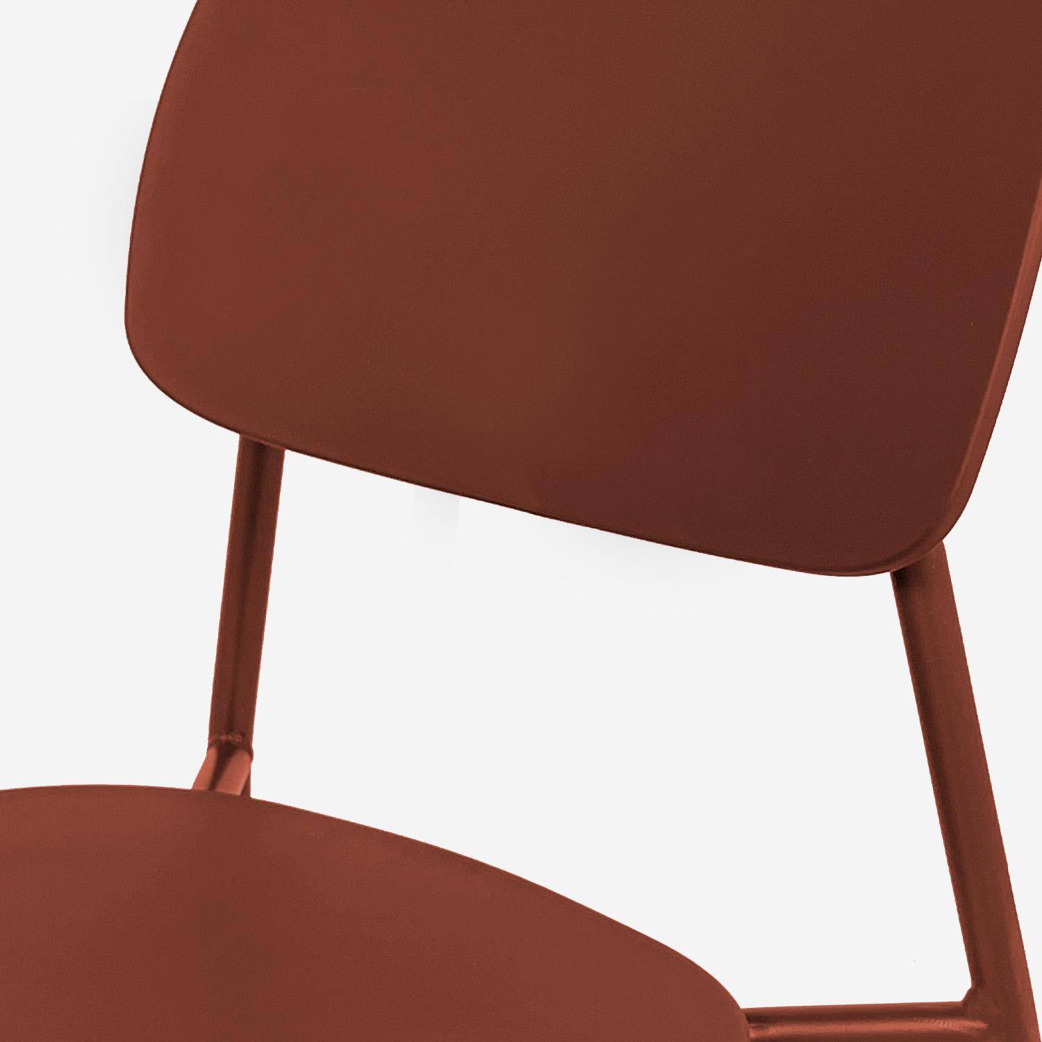 Table de jardin bistrot ronde acier + 2 assises Ø60cm terracotta - Orea + Liva,sweeek,Photo4