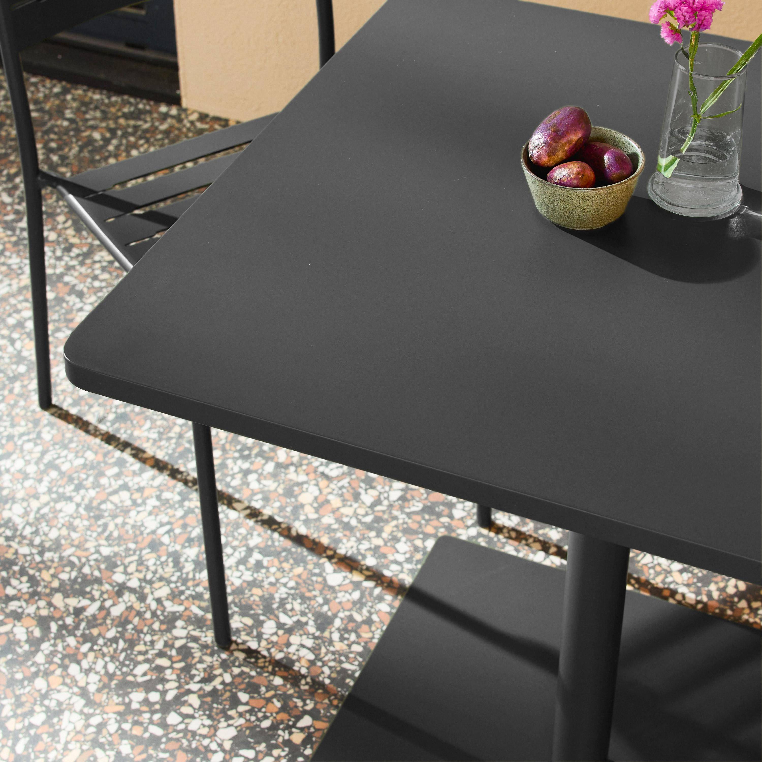 Mesa de jardín bistró cuadrada de acero con 2 sillas Antracita - 70x70x73 cm,sweeek,Photo3