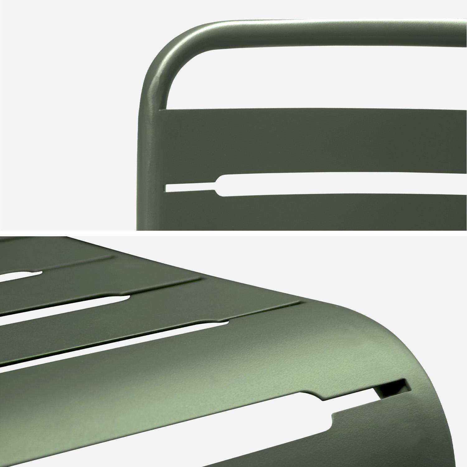 Table de jardin bistrot ronde acier + 2 assises Ø60cm kaki - Orea + Amélia,sweeek,Photo4