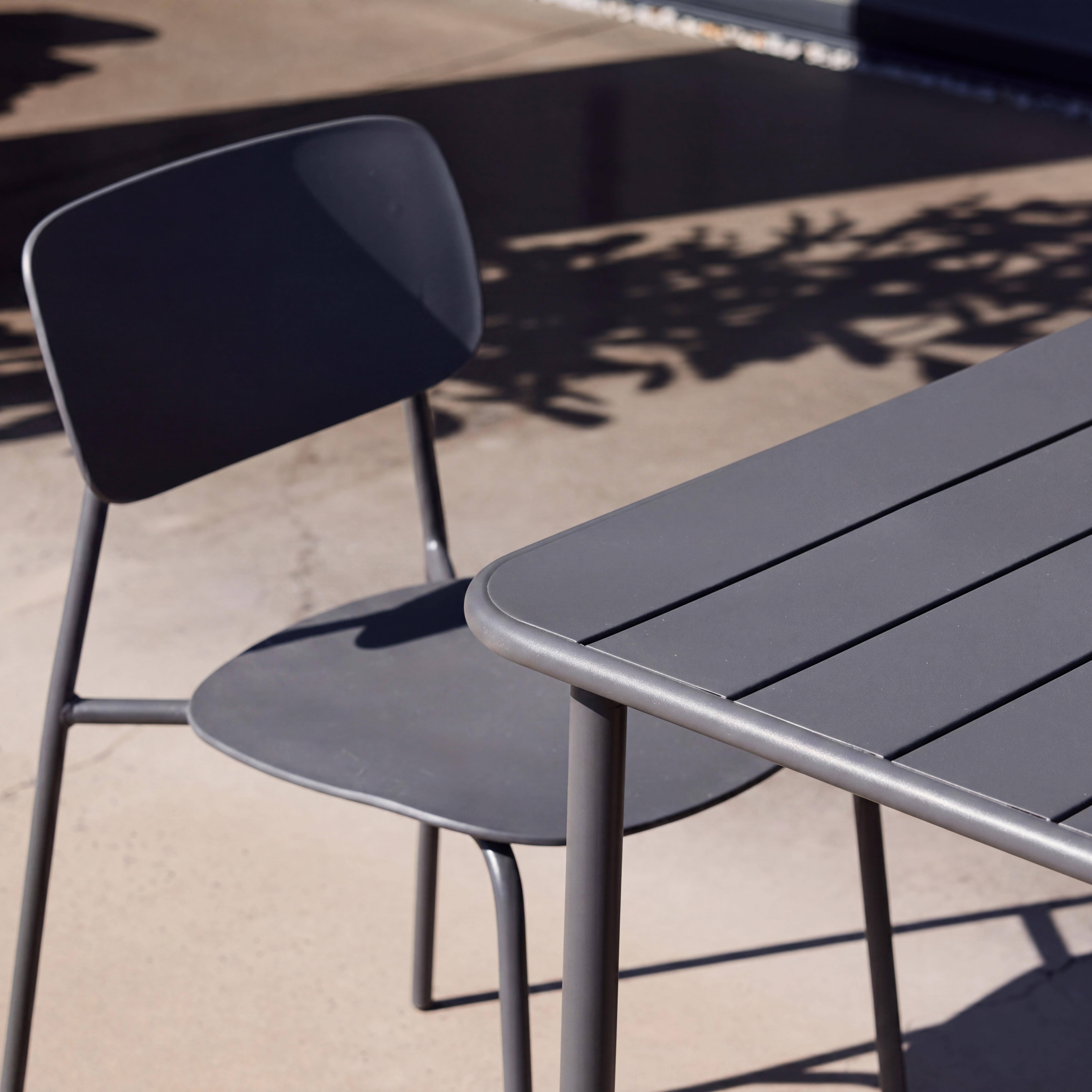 Tuintafel + 2 stoelen metaal 70 x 70cm antraciet - Amélia + Liva Photo3