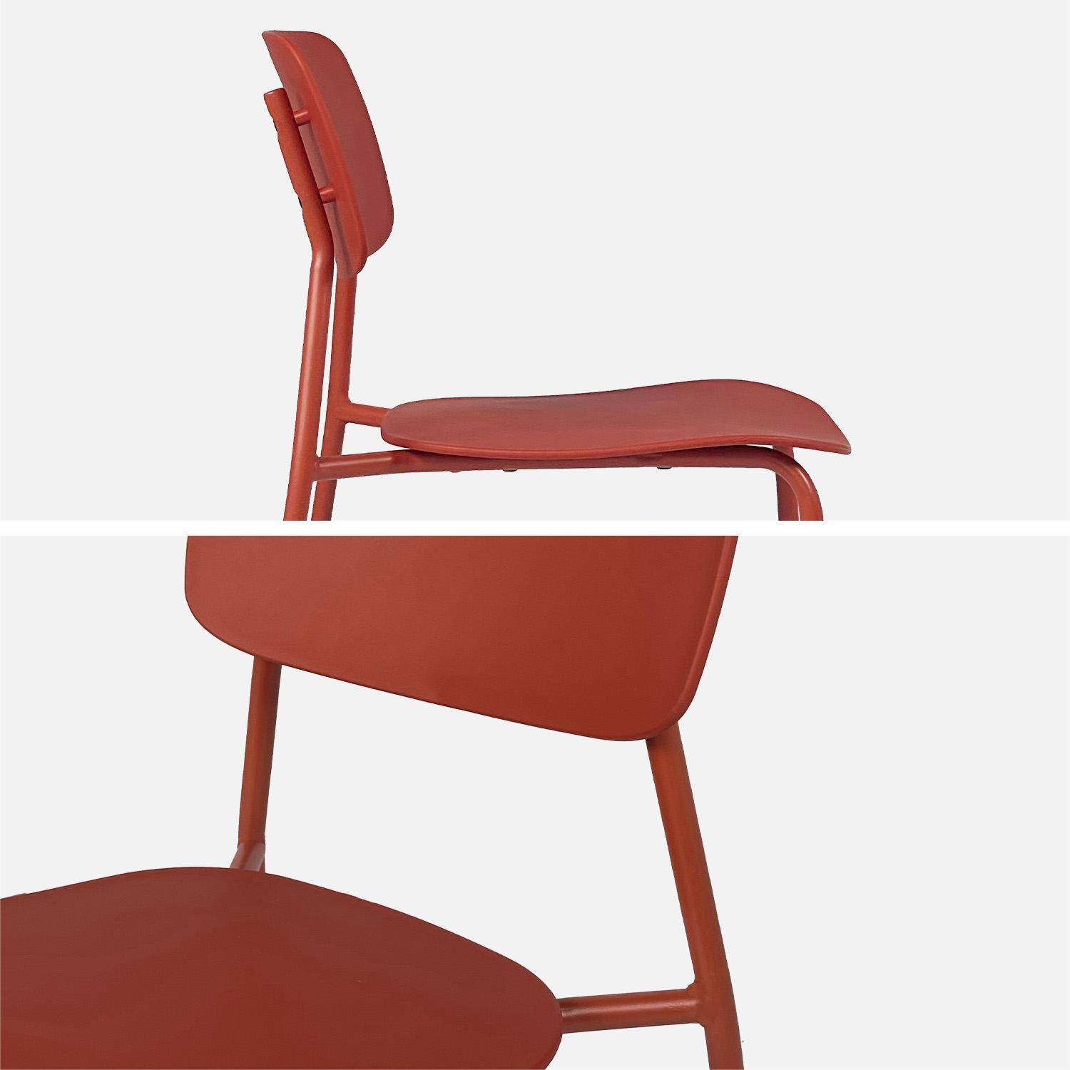 Table de jardin métal + 2 assises terracotta, Amelia + Liva 70 x 70cm Photo4