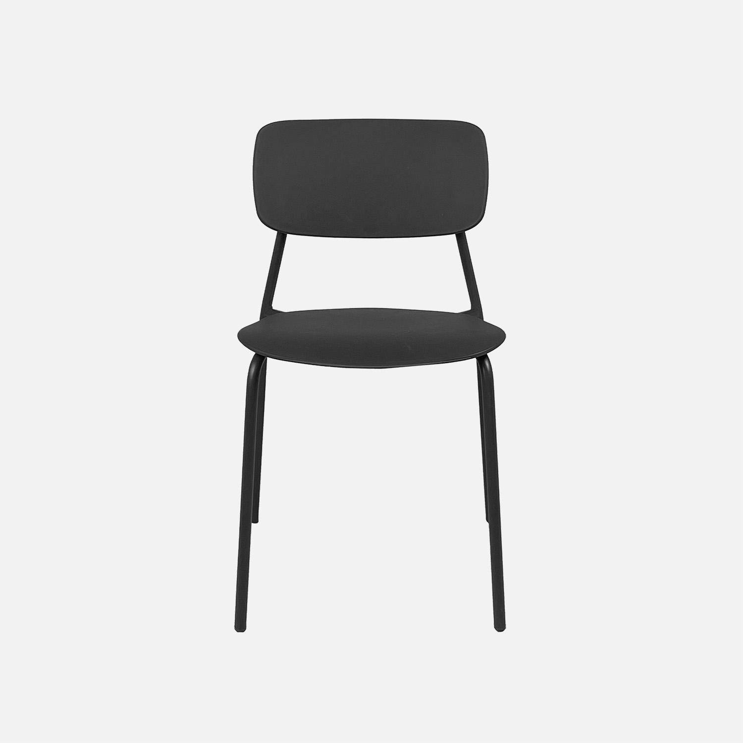 Tuintafel + 4 zitplaatsen stoelen metaal antraciet 120 x 70 x 72,5 cm - Amélia + Liva,sweeek,Photo5