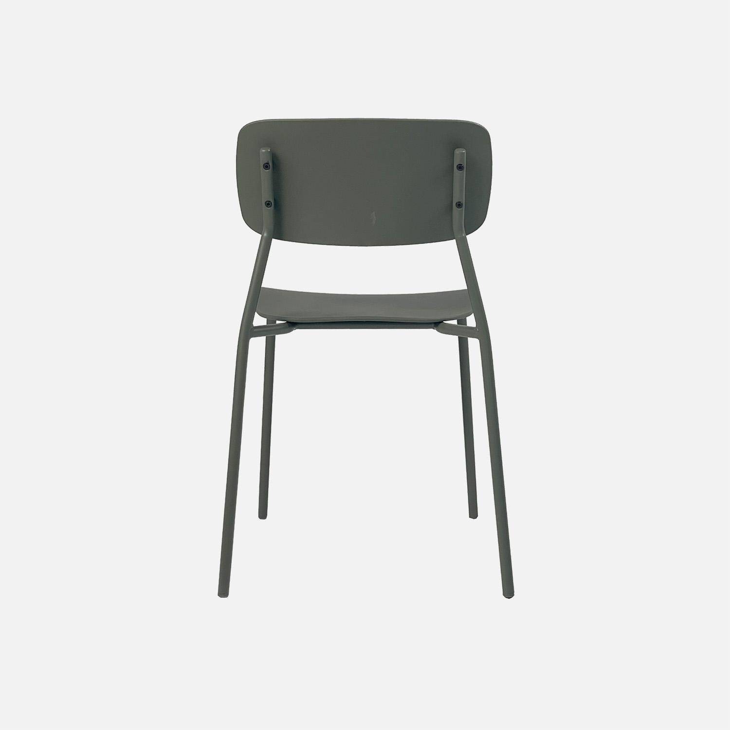 Tuintafel + 4 zitplaatsen stoelen metaal kaki 120 x 70 x 72,5 cm - Amélia + Liva,sweeek,Photo5