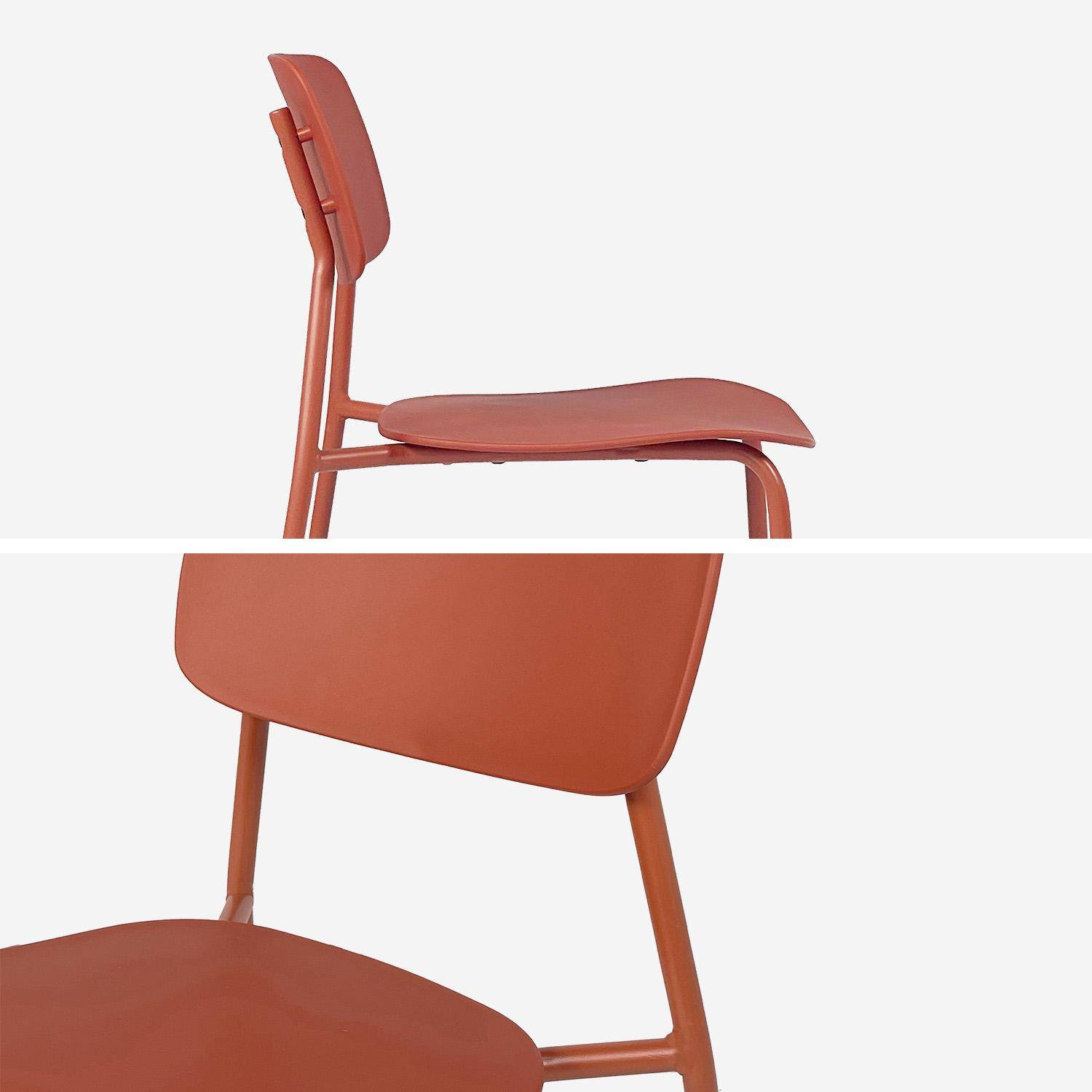 Tavolo da giardino pieghevole in metallo 6 sedute, Amélia + Liva, Terracotta, 141.2x80x72.5 cm Photo4