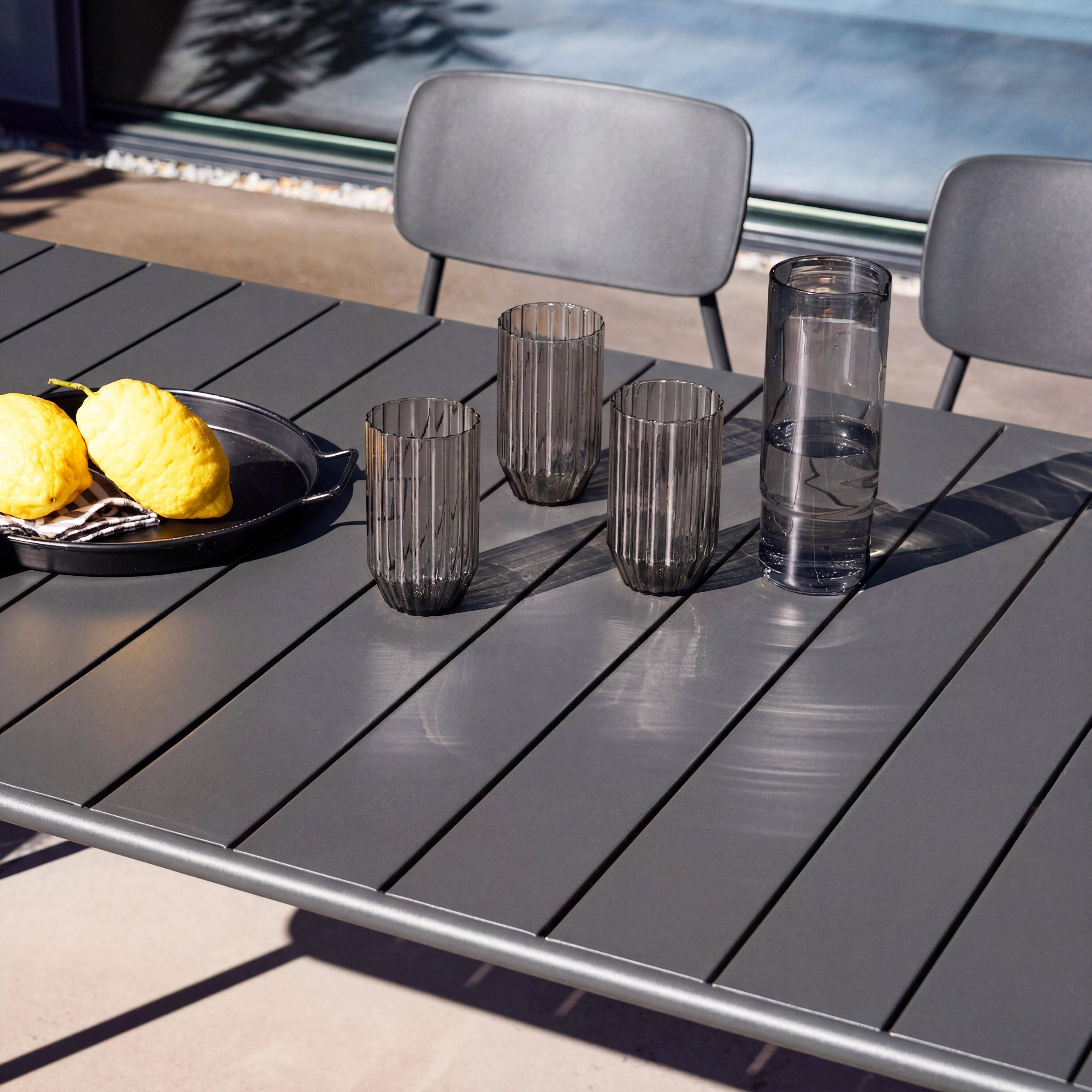 Mesa de jardín de metal con 6 sillas Antracita - 160x90x72.5 cm,sweeek,Photo2