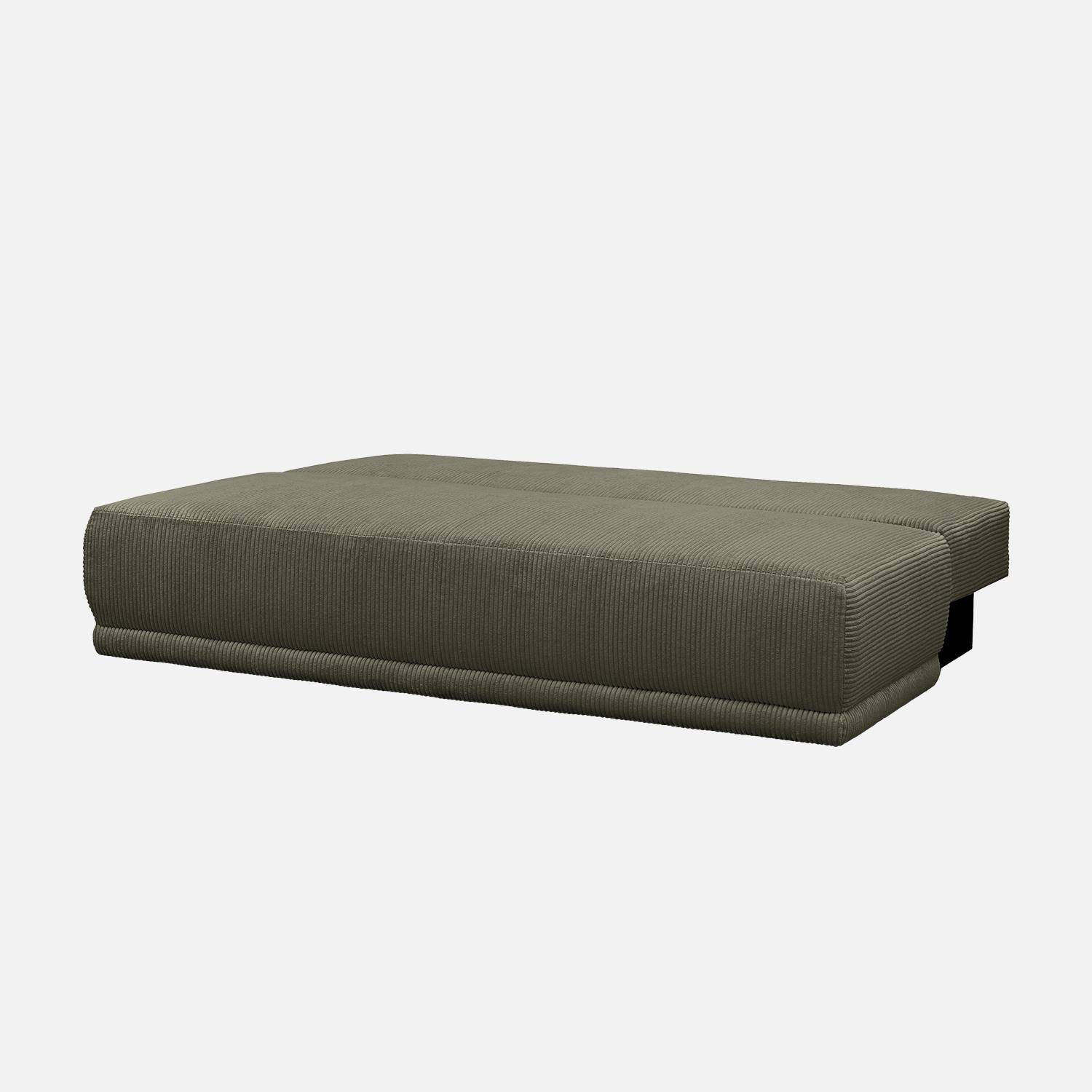 3-Sitzer Schlafsofa mit Stauraum und Cordbezug in khaki - B 192 x T 100 x H 81cm - Nelson,sweeek,Photo4