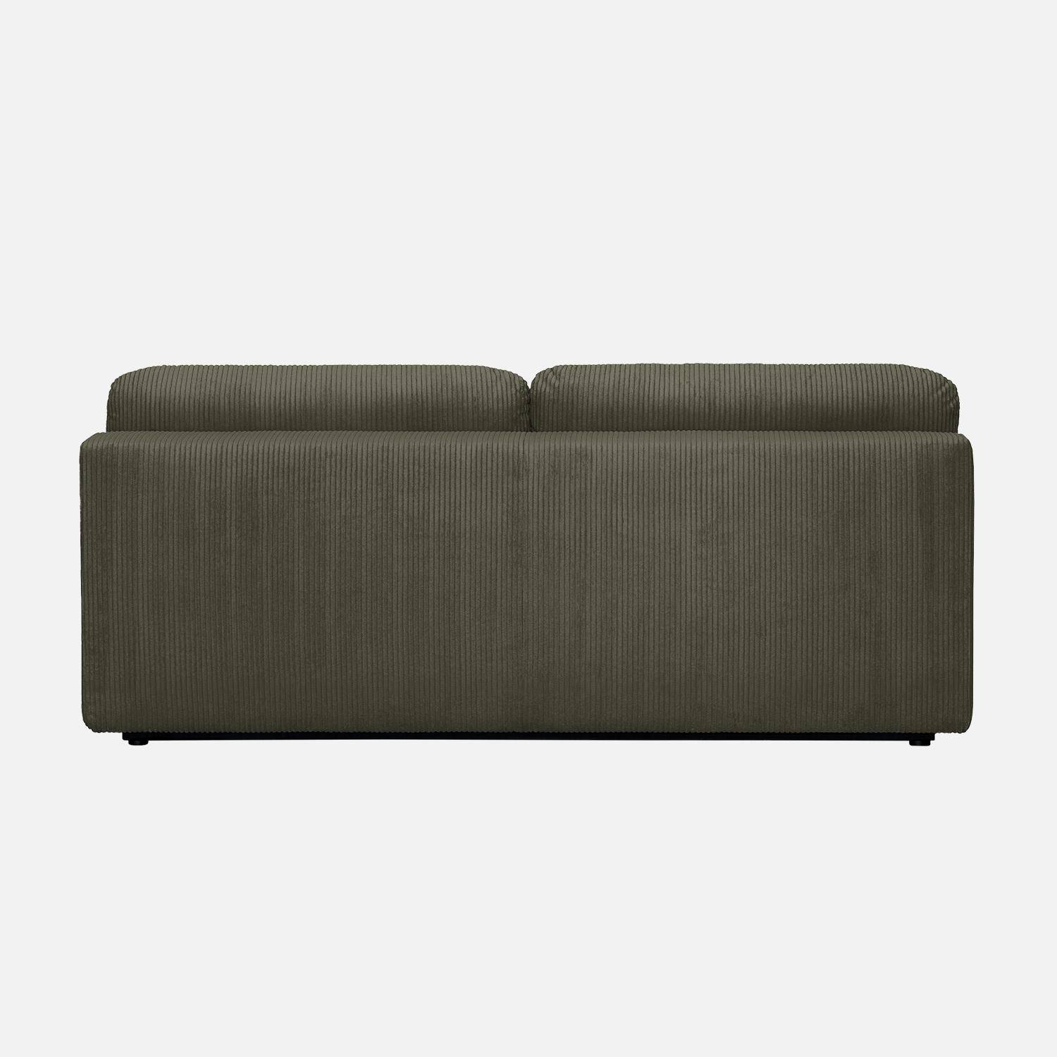 3-Sitzer Schlafsofa mit Stauraum und Cordbezug in khaki - B 192 x T 100 x H 81cm - Nelson,sweeek,Photo5