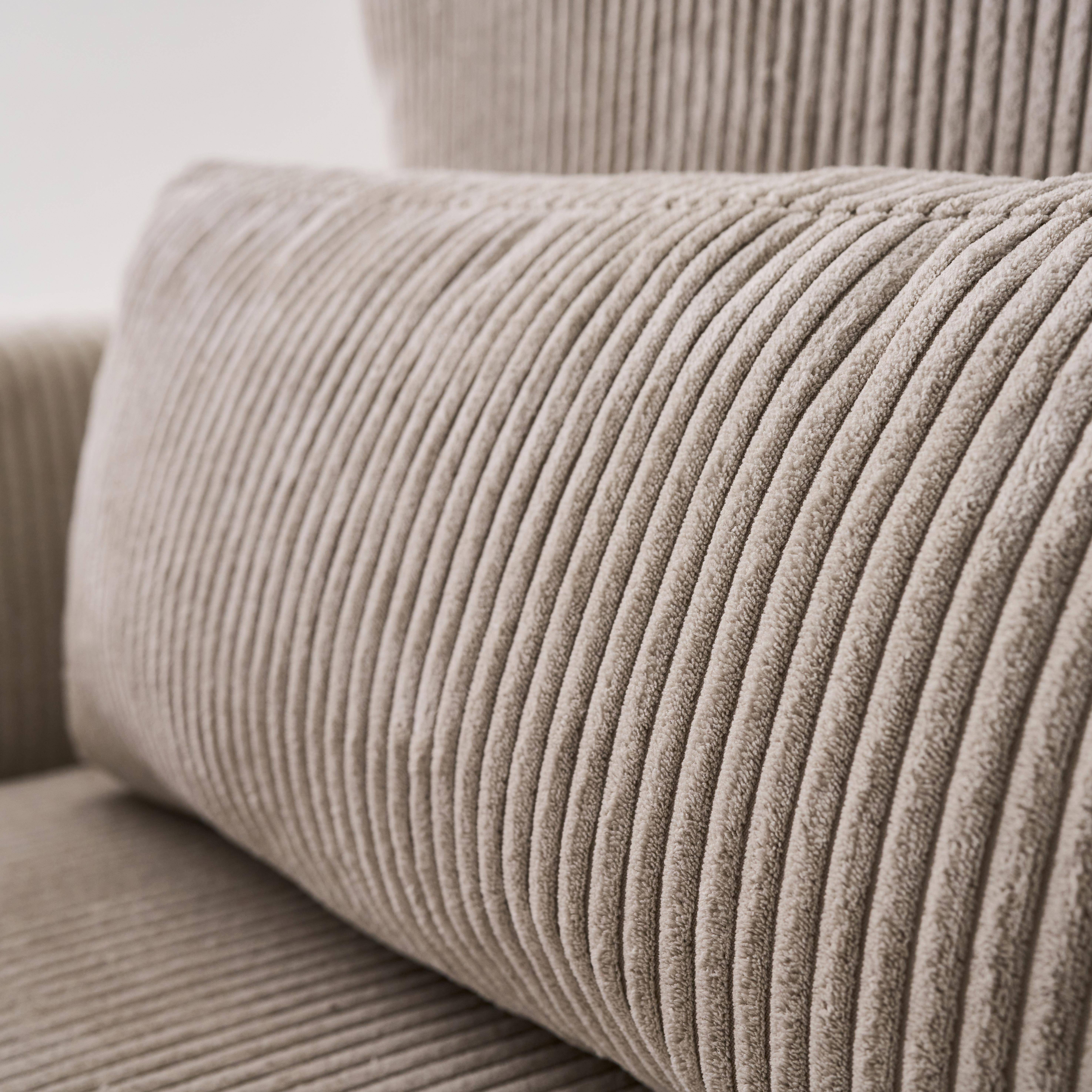 Canapé d'angle convertible réversible 5 places velours côtelé greige avec coffre de rangement - Theo,sweeek,Photo4