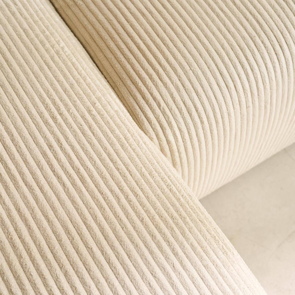 3-Sitzer Ecksofa mit Schlaffunktion, Bettkasten und Cordbezug in greige - Almo Photo5