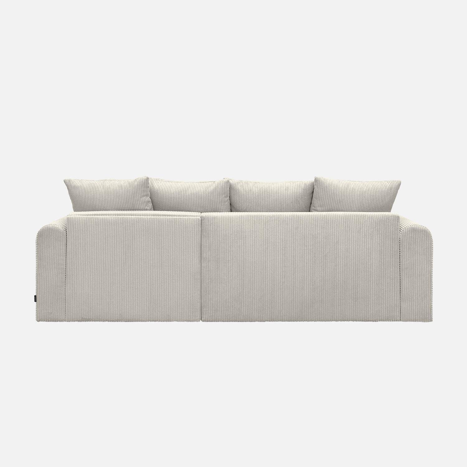 3-Sitzer Ecksofa mit Schlaffunktion, Bettkasten und Cordbezug in greige - Almo,sweeek,Photo10