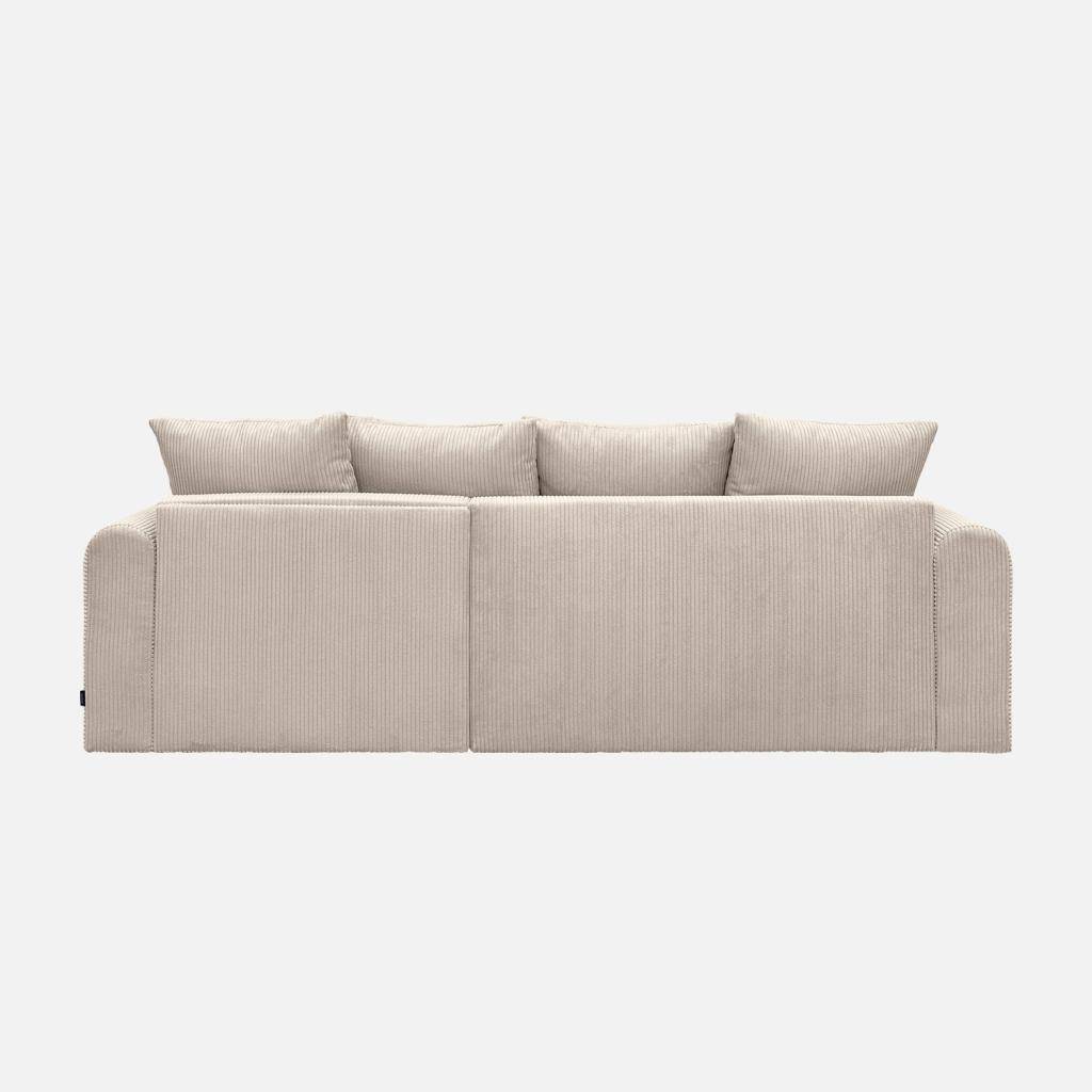 3-Sitzer Ecksofa mit Schlaffunktion, Bettkasten und Cordbezug in greige - Almo Photo10